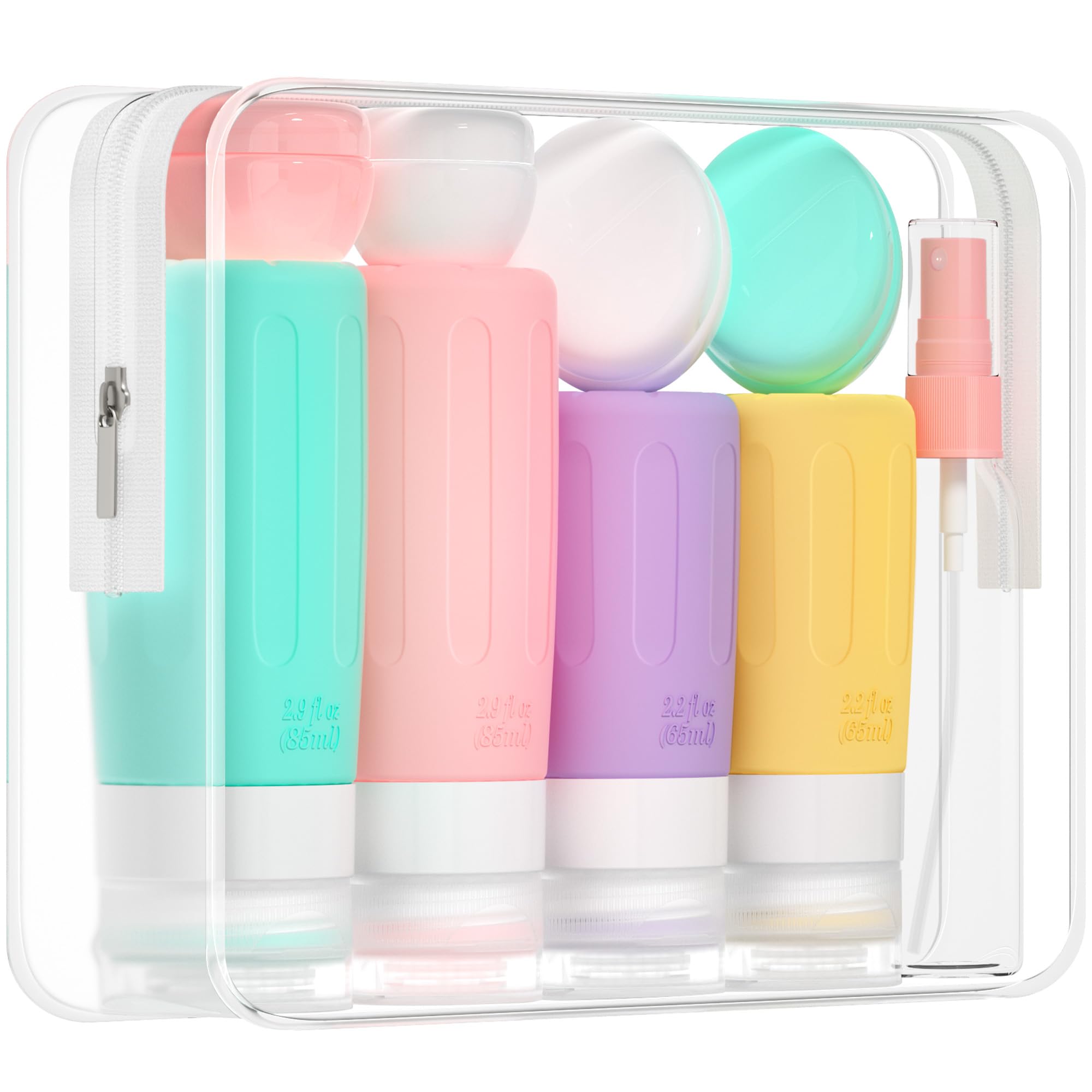 Morfone 16 Pack Travel Bottles Set for Toiletries  TSA Approved Travel Containers Leak Proof Silicone Squeezable Travel Accessories 2oz 3oz for Shampoo Conditioner Lotion Body Wash (BPA Free)