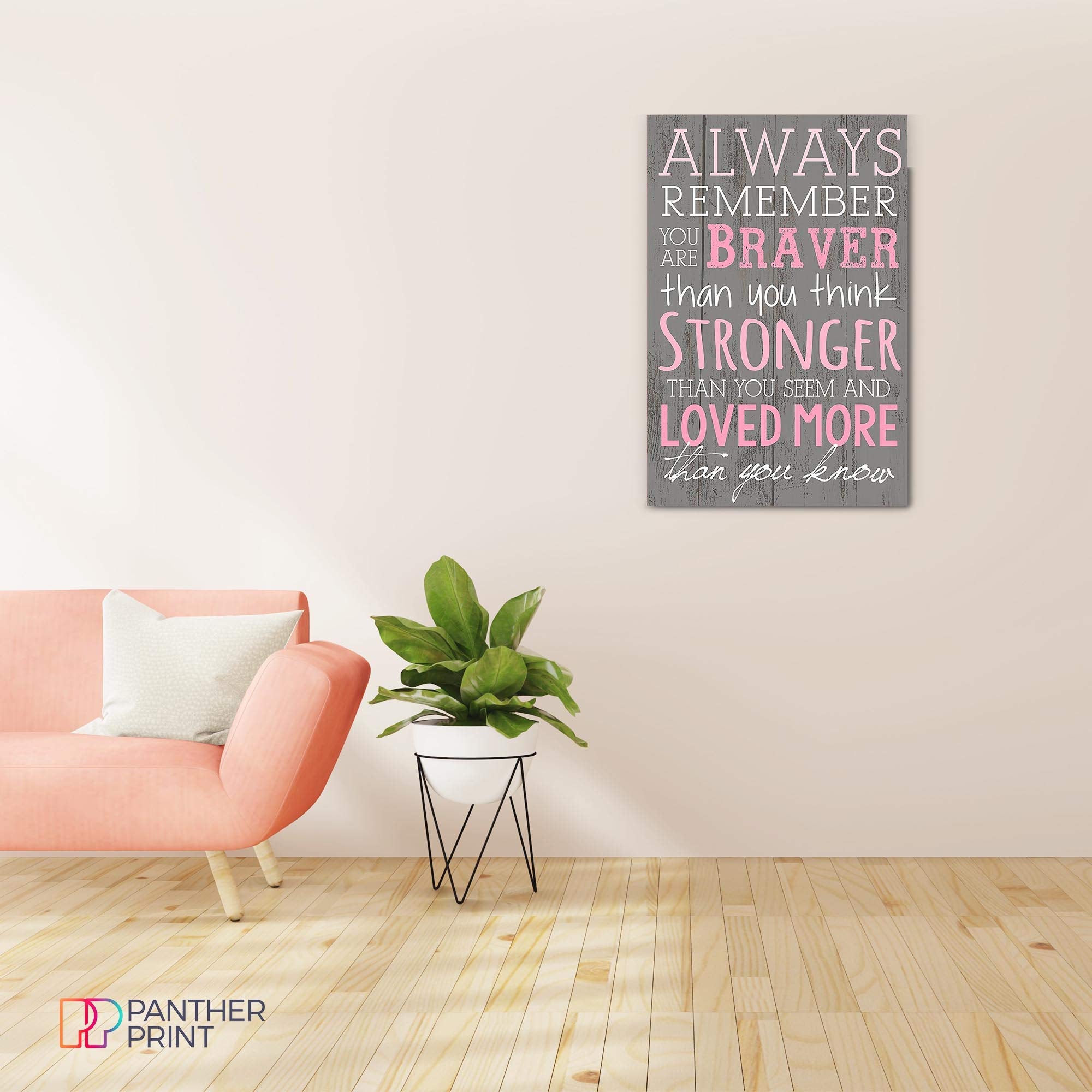 Panther Print, Canvas Wall Art, Inspirational And Motivational Picture Prints, You Are Braver Than You Think, Print For Special