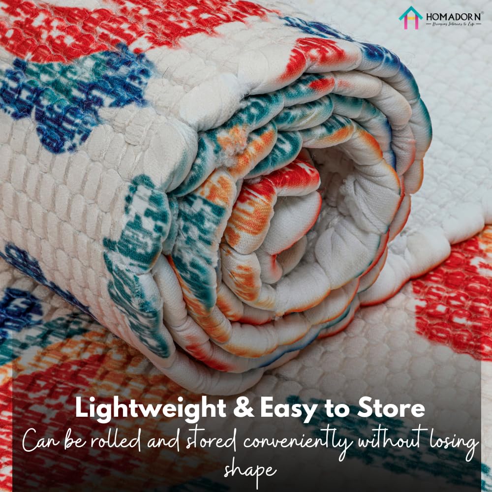 Homa Dorn Handmade Printed Dhurrie Carpet Rug Runner Floor Mat For Living Room, Bedroom (Hd_Desgin2_4 X 6 Feet, Multicolour)