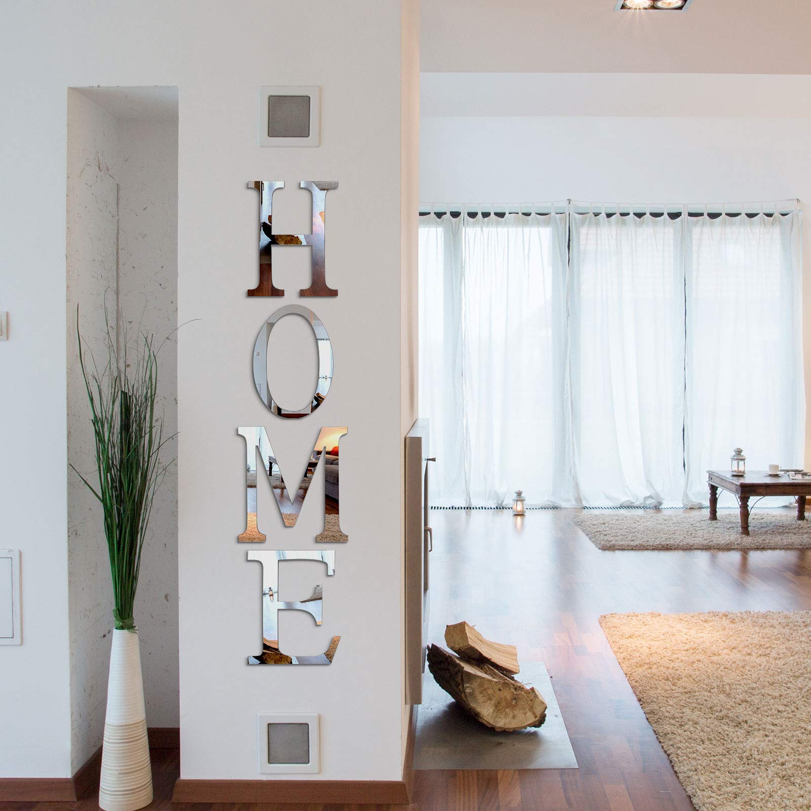 Zonon 3D Home Wall Decor Letter Sign Acrylic Mirror Wall Decor Stickers Family Farmhouse Decals for Home Room Bedroom Mirror Dec