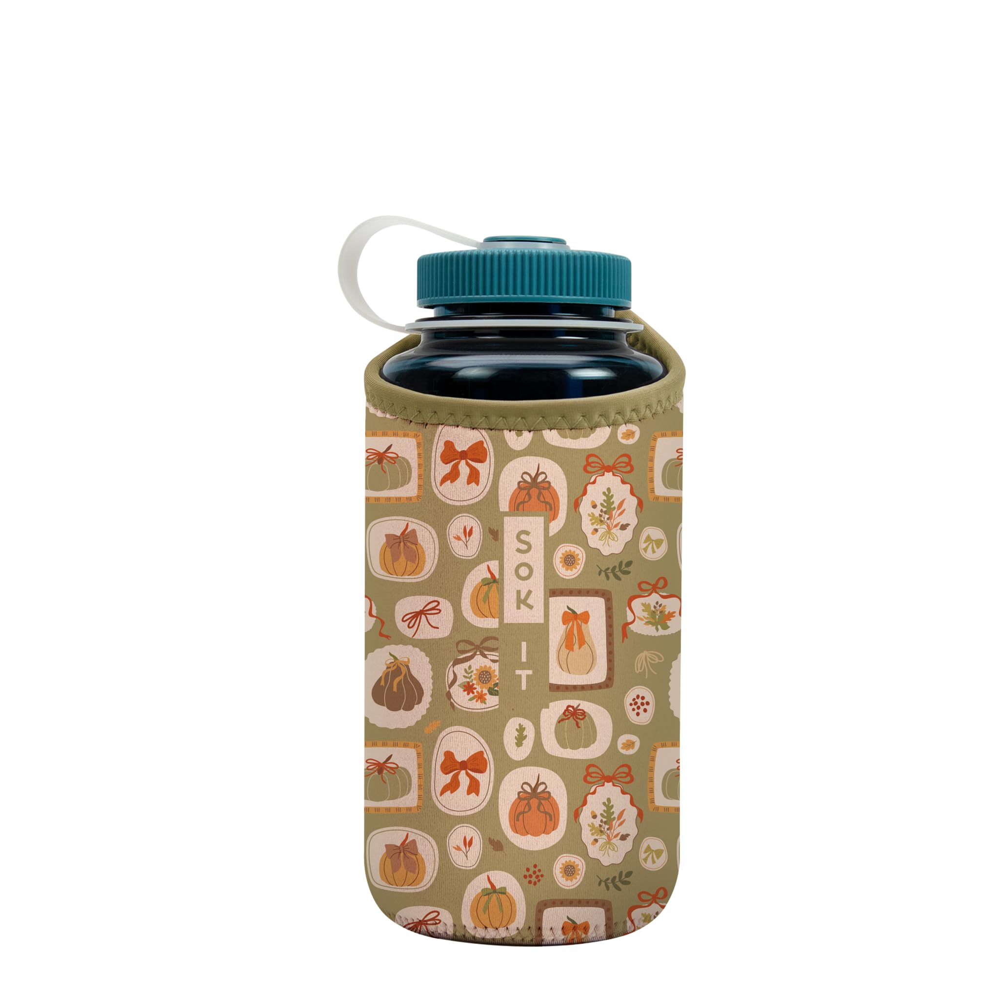 Sok It BotlSok Water Bottle Sleeve Insulated Neoprene Cover (The Pumpkin Gallery, Fits 32oz Nalgene)