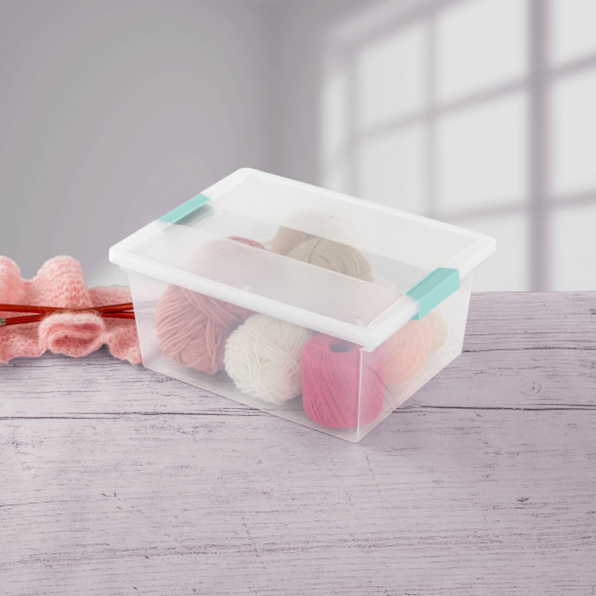 Sterilite 12-Pack Clip Box, Clear Storage For Crafts, Supplies And Office Items, Deep