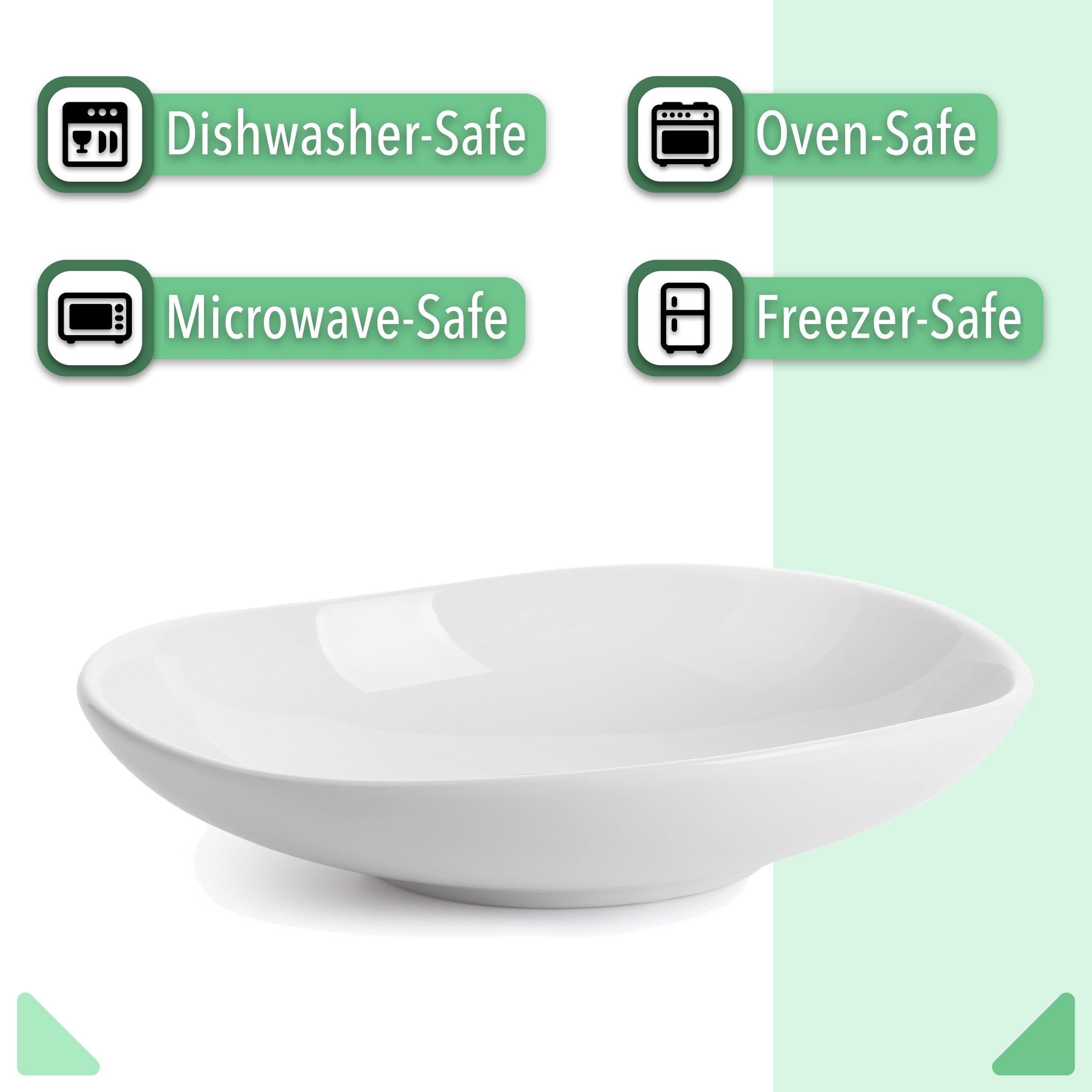 Btat- Porcelain Serving Bowls, Triangular, 24 Oz, Set Of 4, Pasta Bowls, Large Serving Bowls, White Serving Bowls, Serving Bowls