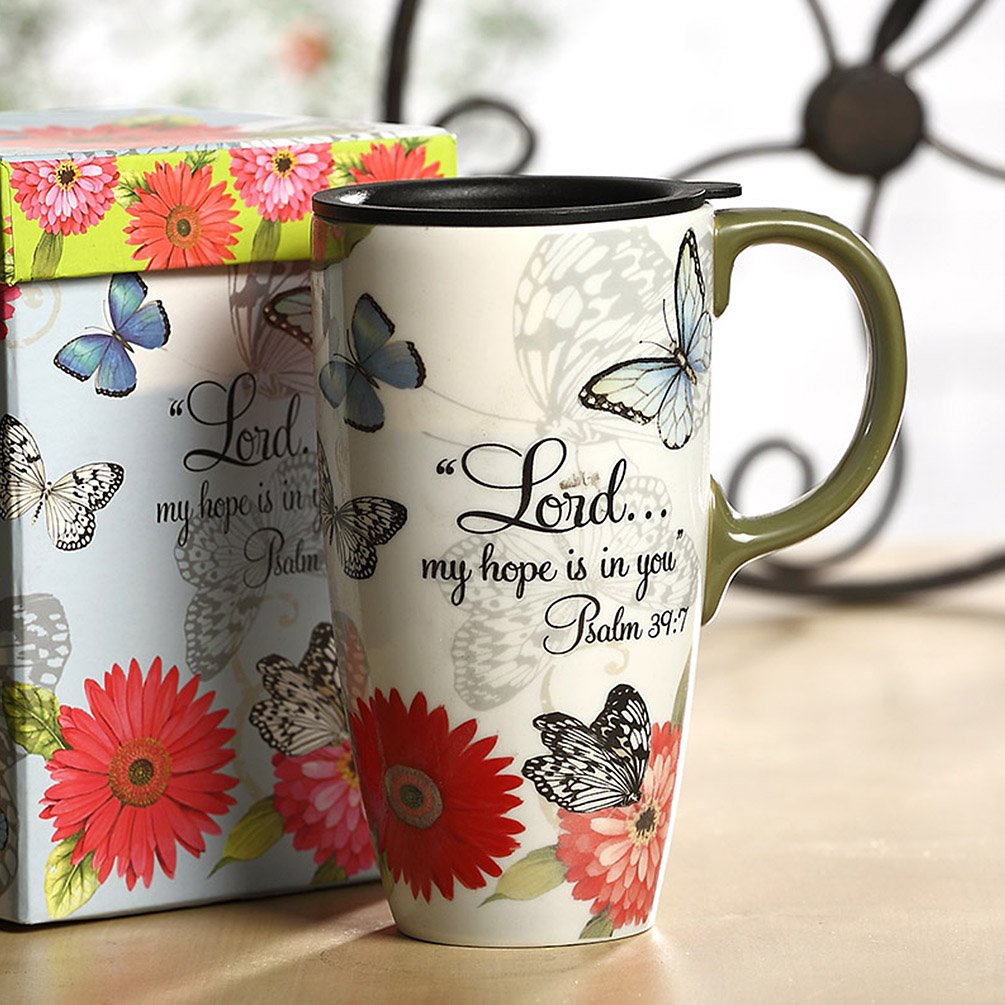 Topadorn 17 Oz. Ceramic Coffee Mug Travel Cup With Handle Sealed Lid And Color Box