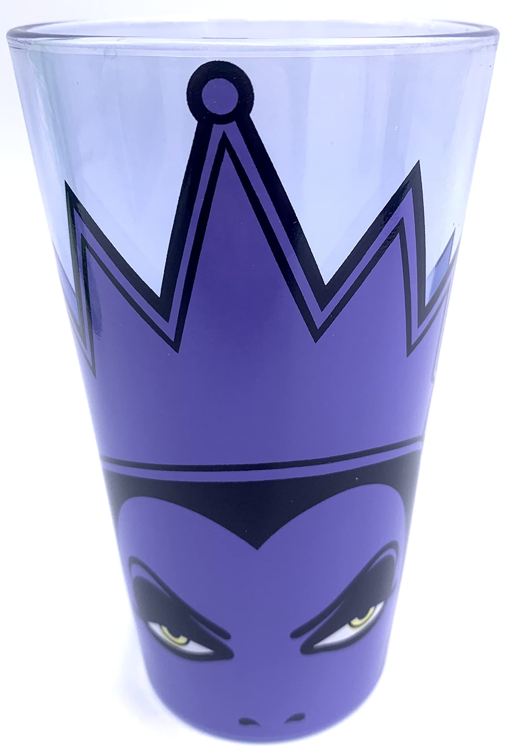 Disney Villains Colored Glassware Set, Set Of Four 16 Oz Glasses - Maleficent, The Evil Queen, Cruella De Vil, & Ursula. Kitchen