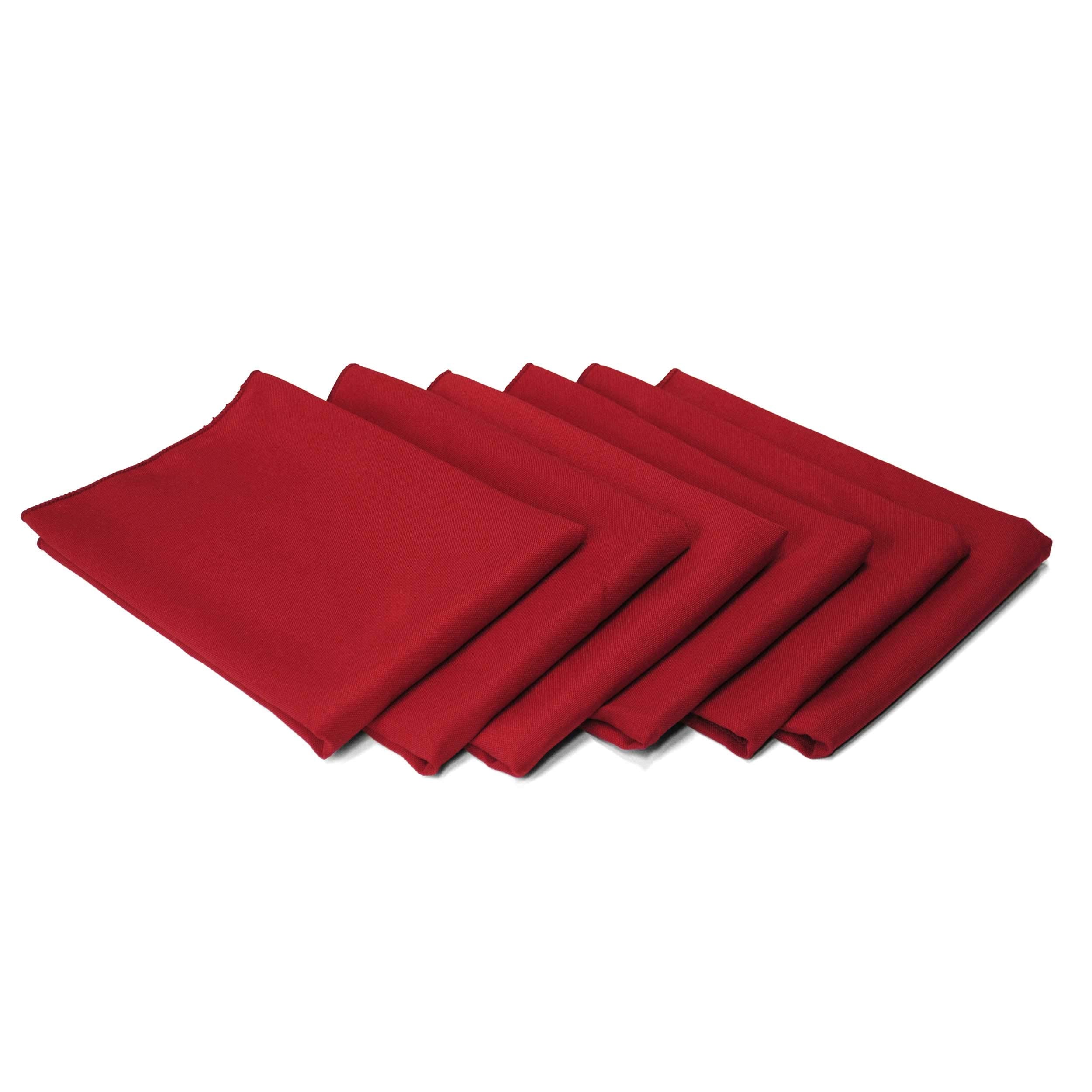 Tablelinensforless 17X17 Inch Polyester Cloth Napkins, Set Of 6 (Cherry Red)
