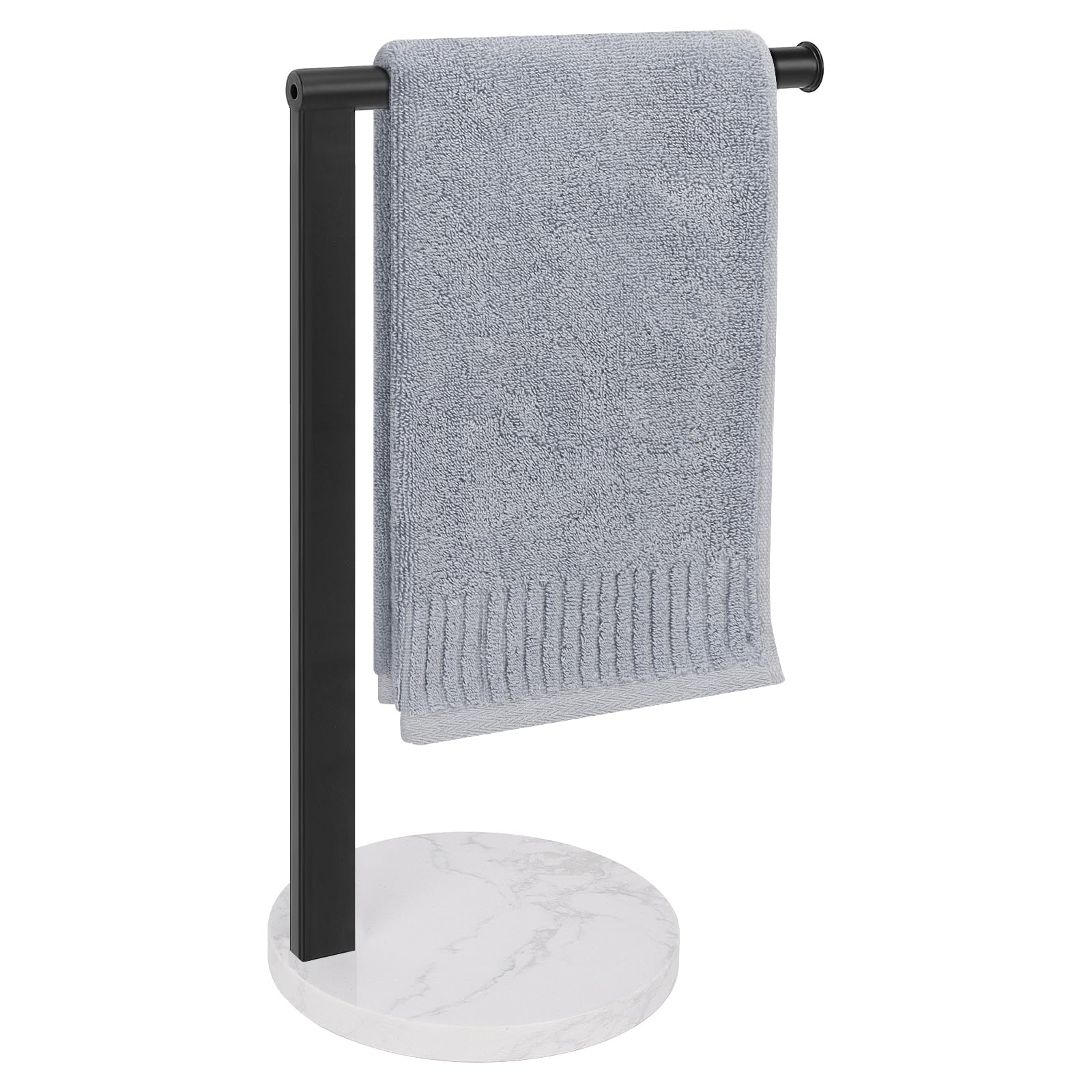 Siyzda Hand Towel Holder Stand For Bathroom, L- Shaped Standing Hand Towel Rack, Towel Bar Kitchen Vanity Countertop Organizer,