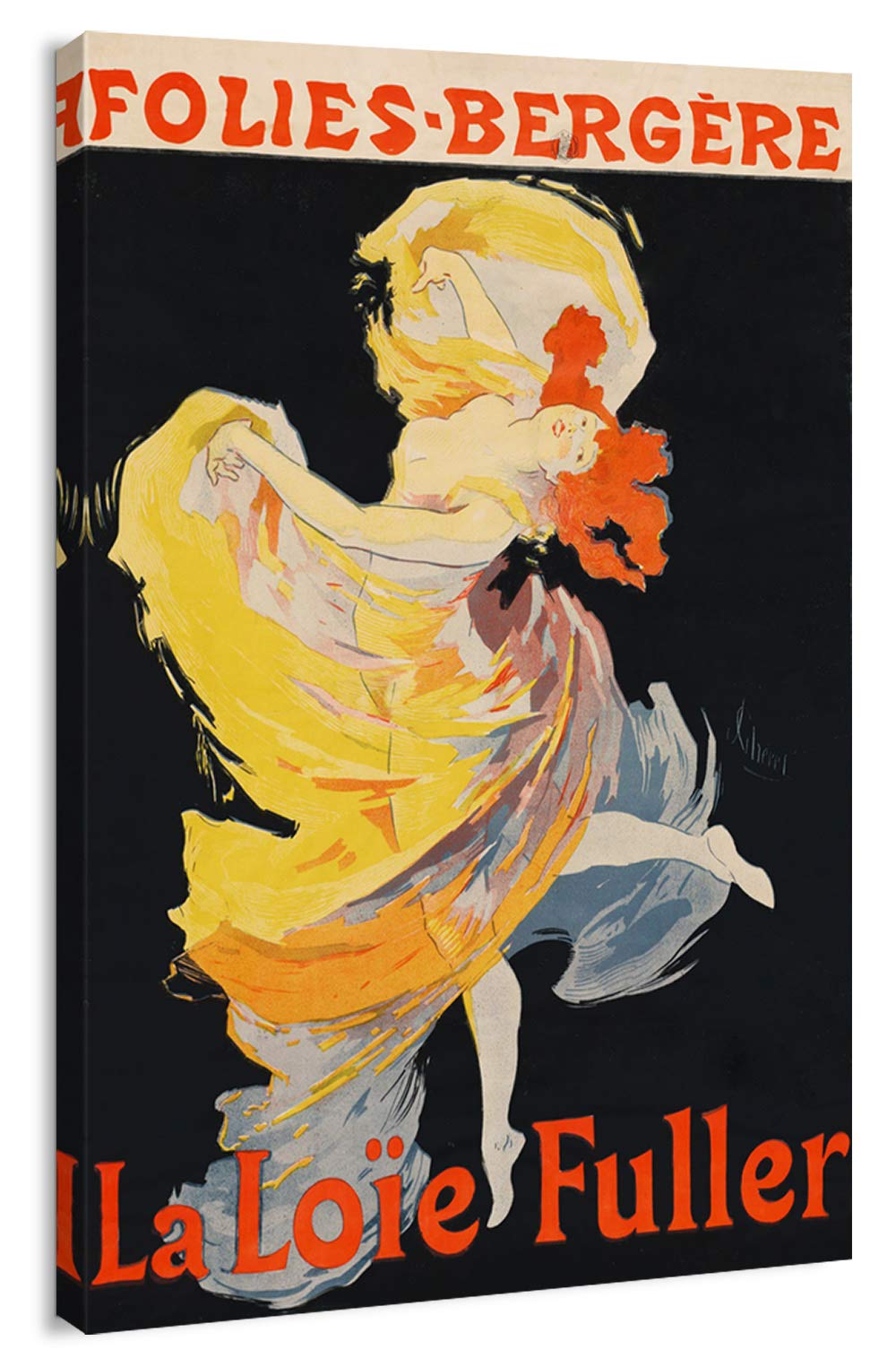 Canvas Print Wall Art - Vintage Poster Of American Dancer Loie Fuller By Jules Cheret - 12X18 Inches