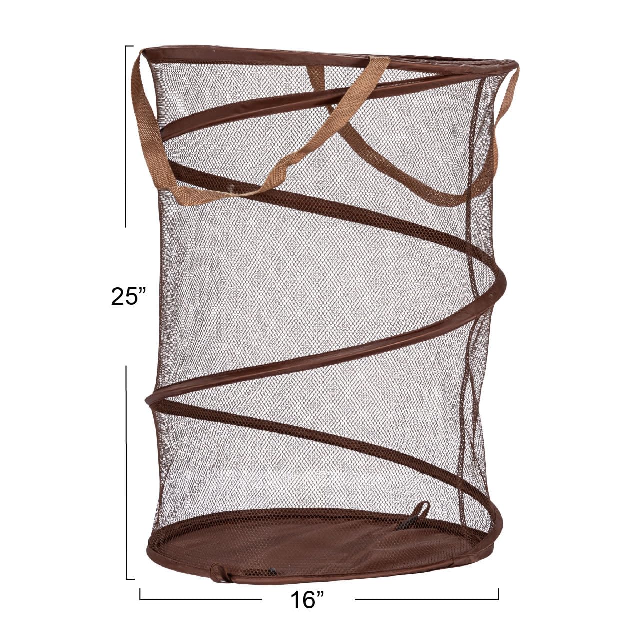 Household Essentials Pop-Up Mesh Laundry Hamper, Brown