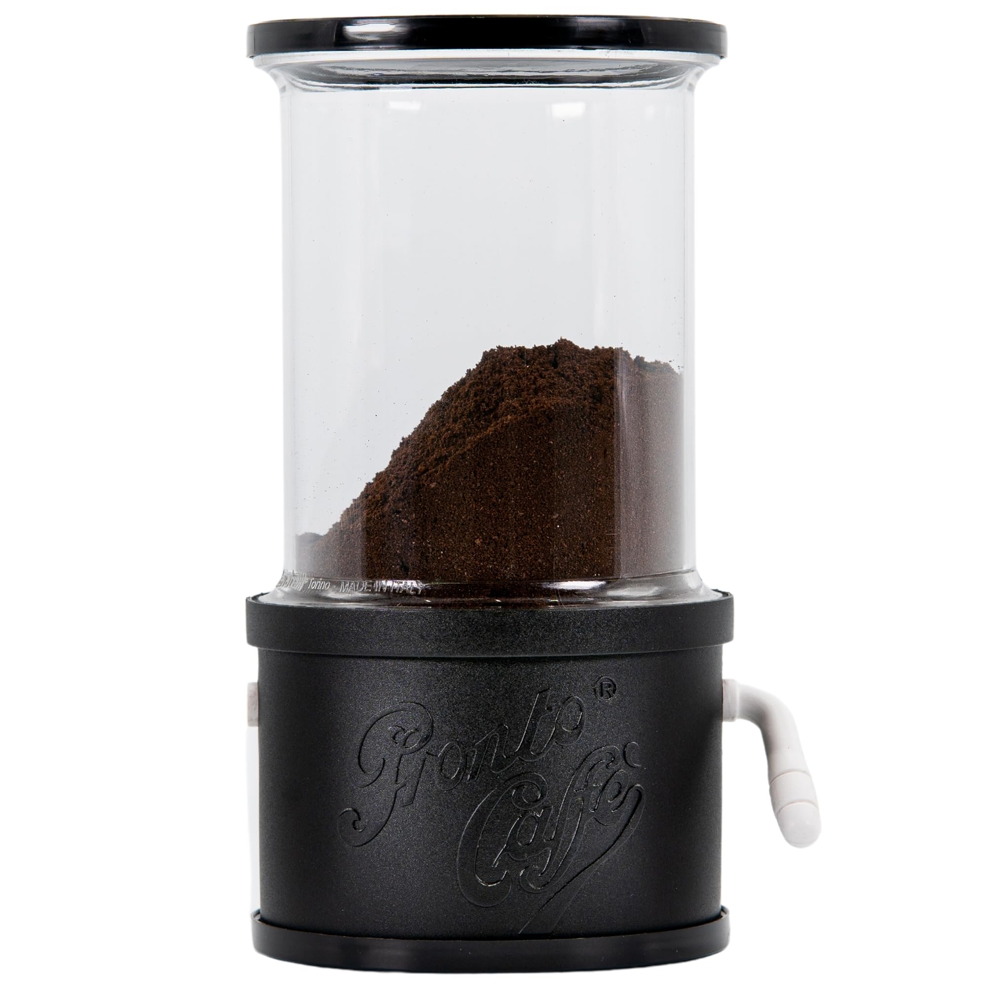Lavatelli: Pronto Caff  Black  Coffee Grounds Dispenser for Mocha Pots, Kitchen Jar, Container Preserves Powder Freshness, 196