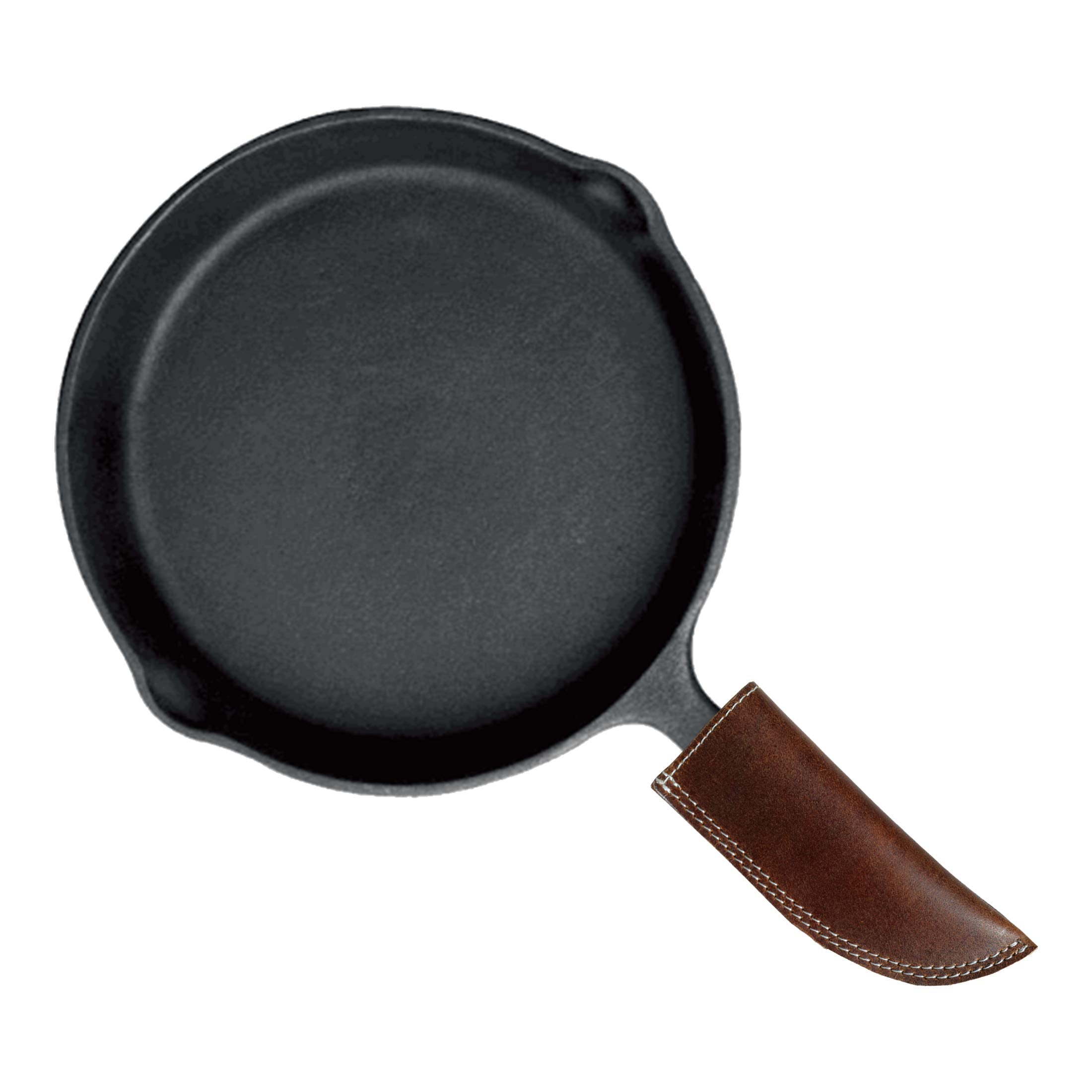 Tuzech Handmade Leather Hot Handle, Pan Handle Potholder, Double Layered Stitched, Slides On/Off Easily Onto Metal Skillet Grips