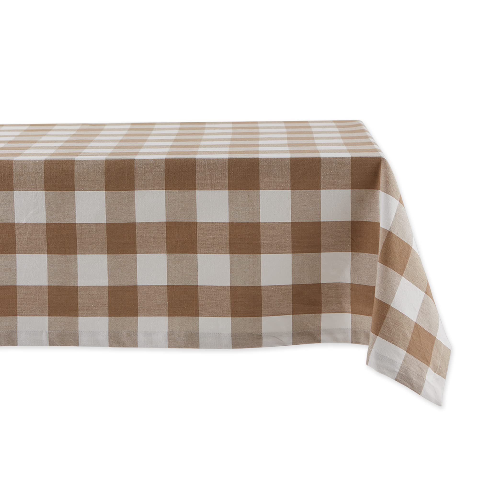 Dii Buffalo Check Collection, Classic Farmhouse Tablecloth, Tablecloth, 60X104, Stone