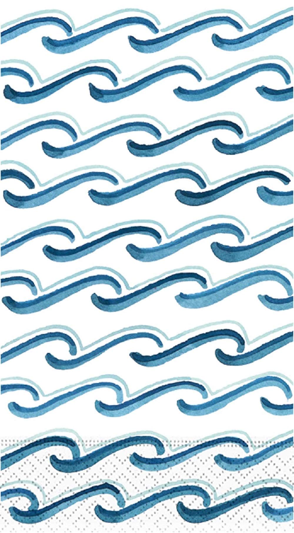 Ocean Waves Paper Guest Towels | Two Pack Of 15-3-Ply Buffet Napkins | Beach - Ocean Theme