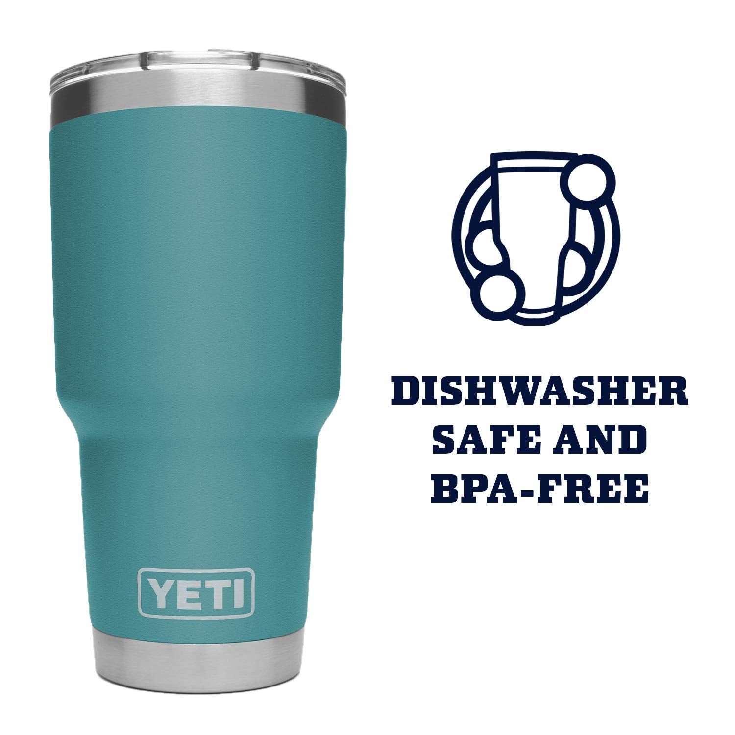 Yeti Rambler 30 Oz Tumbler, Stainless Steel, Vacuum Insulated With Magslider Lid, River Green