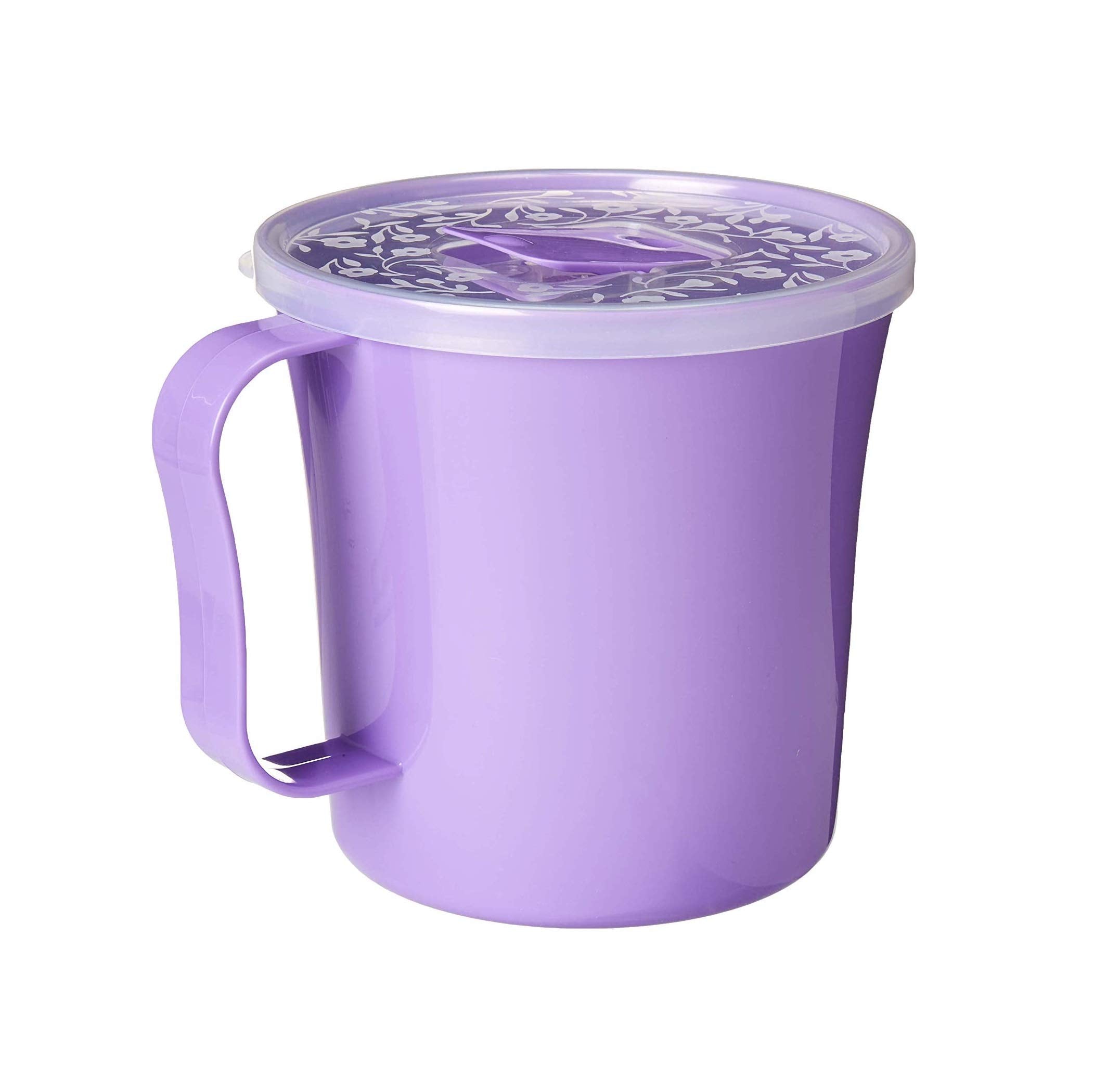 Zilpoo 3 Pack - Soup Mug With Handle And Vented Lid 37 Ounce | Plastic Microwaveable Oatmeal Cereal Cup With Cover | Microwave S