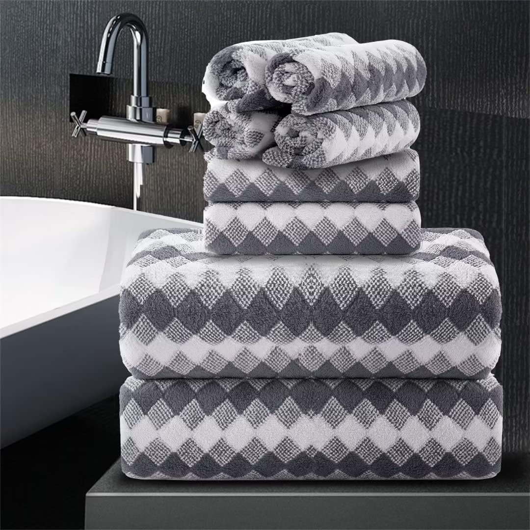 8 Piece Bathroom Towel Set Gray |2 Oversized Large Bath Towels Sheet,2 Hand Towels And 4 Washcloths| 600Gsm Ultra Soft Luxury Pr