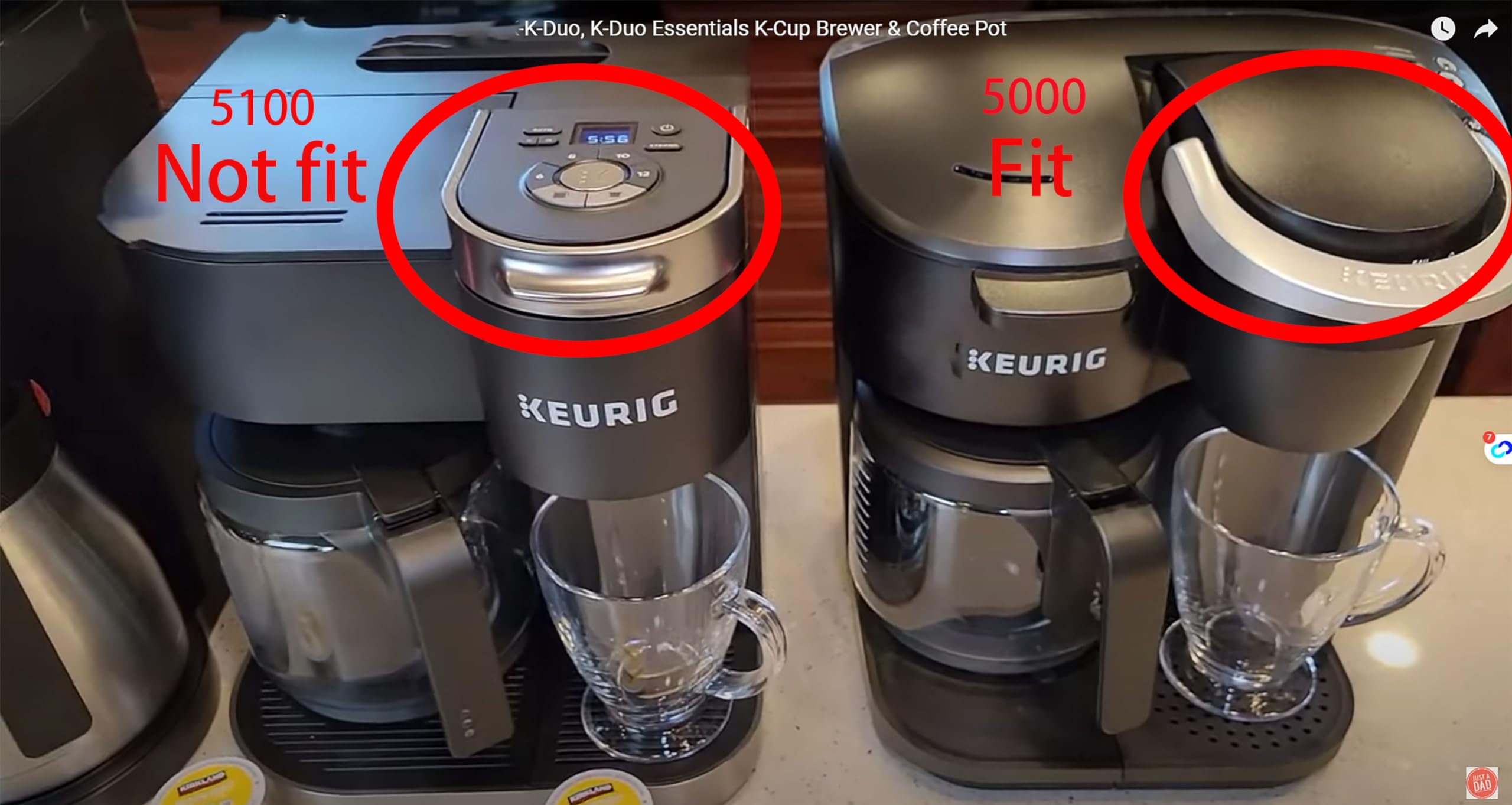 Replacement For Keurig K-Duo Essentials 5000 & 5500 12 Cups Glass Coffee Carafe (Not Fit K-Duo 5100 Model), Fit With Keuirg Coff