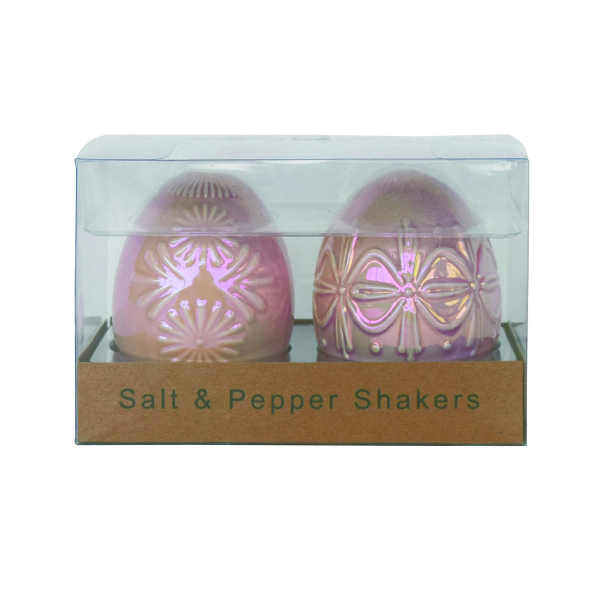 Transpac Iridescent Purple Easter Egg 3 X 2 Ceramic Salt And Pepper Shaker Set