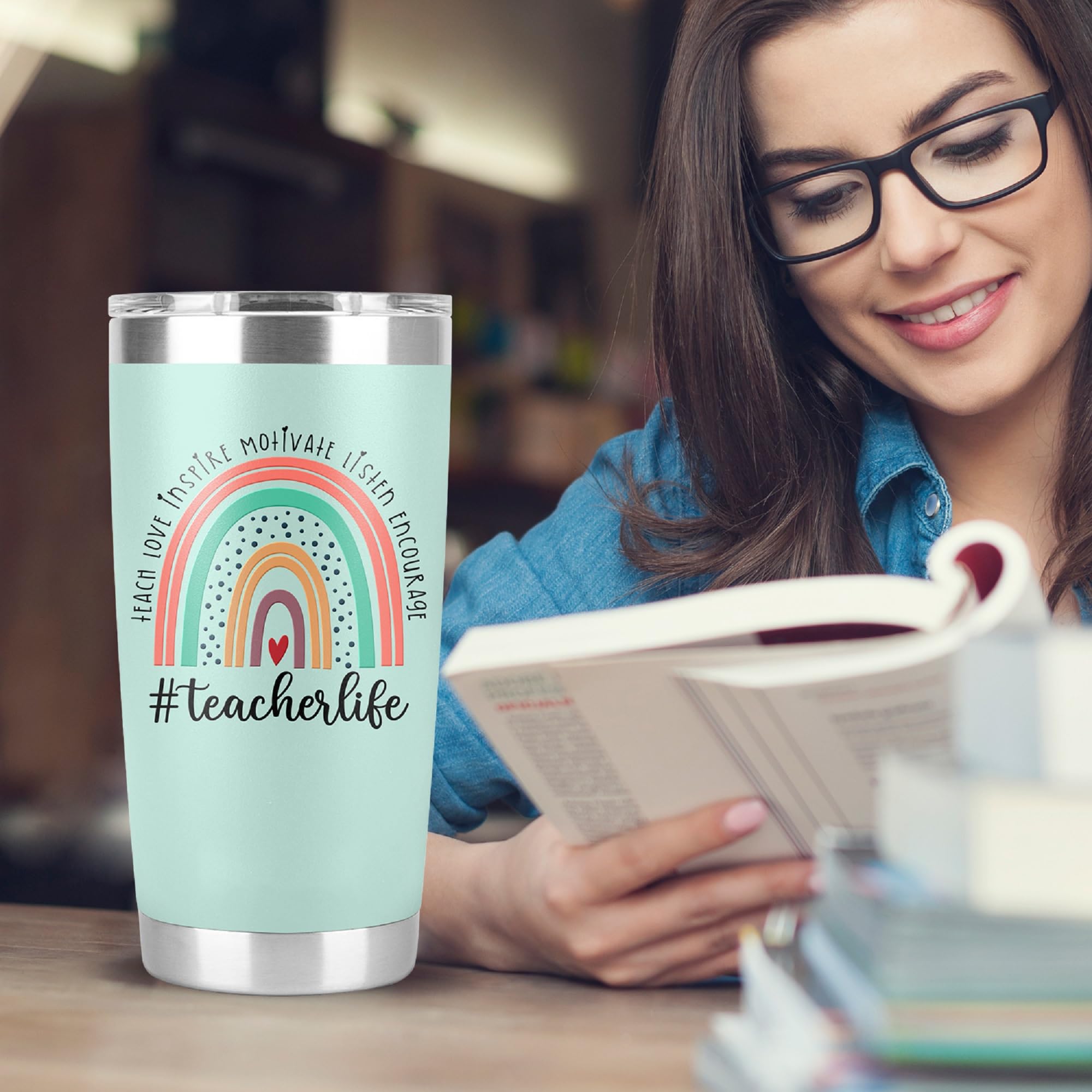Curtizon Teacher Tumbler Gifts For Women, Teacher Appreciation Week Gifts Birthday Gifts From Students, Back To School, Retireme