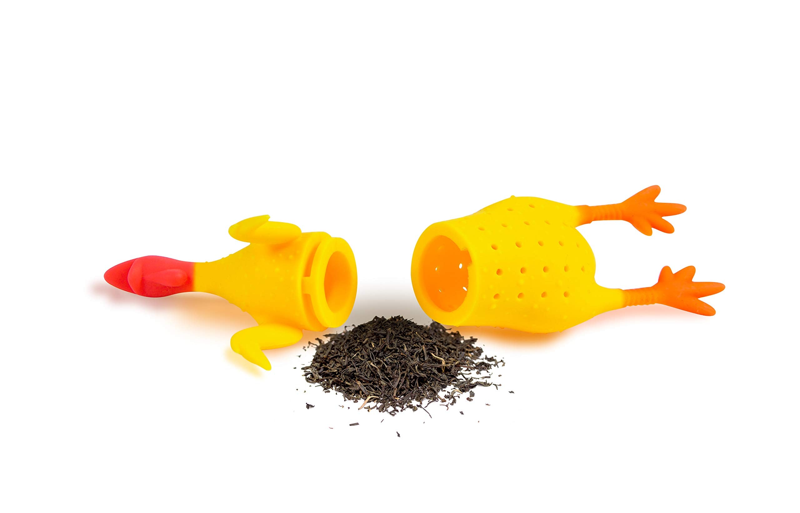 Genuine Fred, Cock-A-Doodle Brew, Chicken Reusable Silicone Tea Infuser, Yellow, Fun Gift For Tea Lovers, Clever Kitchen Gadget