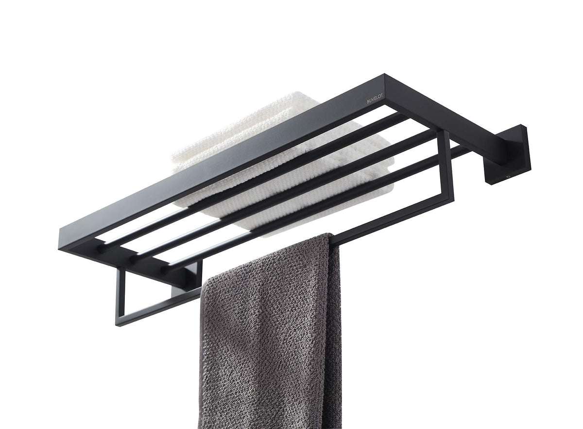 Buvelot Towel Rack, Towel Shelf For Bathroom, Square Modern Hotel Styl ...