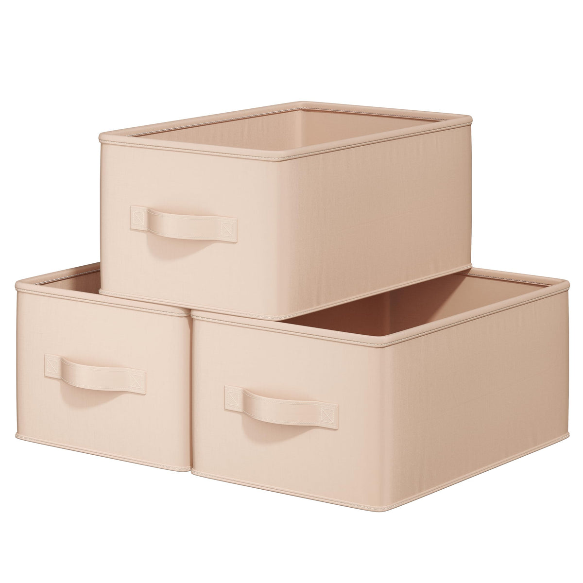 Layerspace Storage Bins, Fabric Satin Storage Baskets For Shelves, 14.75''L*10.25''W*8''H Collapsible Storage Bins With Handles