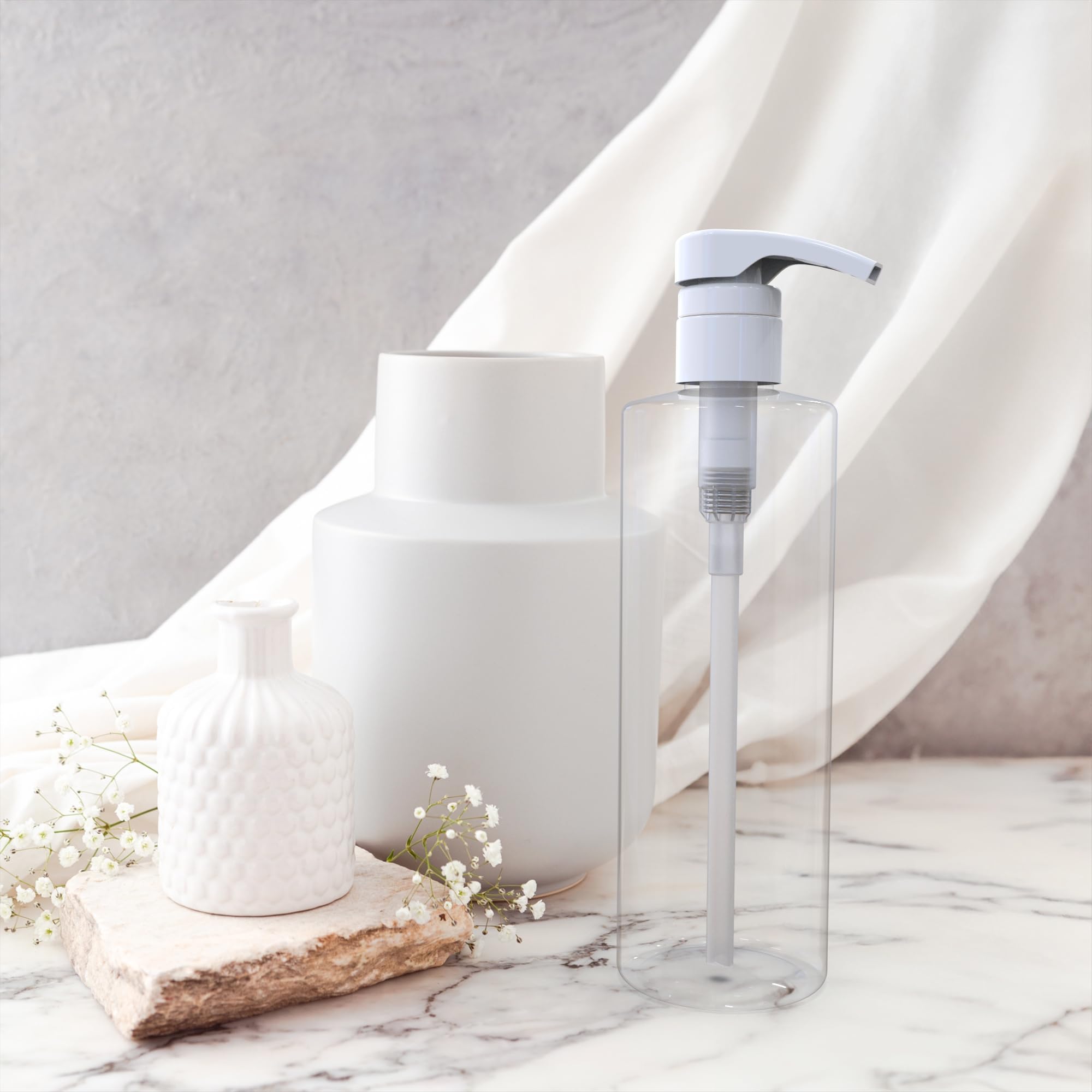 Brightfrom Empty Shampoo Pump Bottles, 32 Oz / 1 Liter, Bpa-Free Cylinder Containers, Household & Commercial Use, 2 Pack - Leak