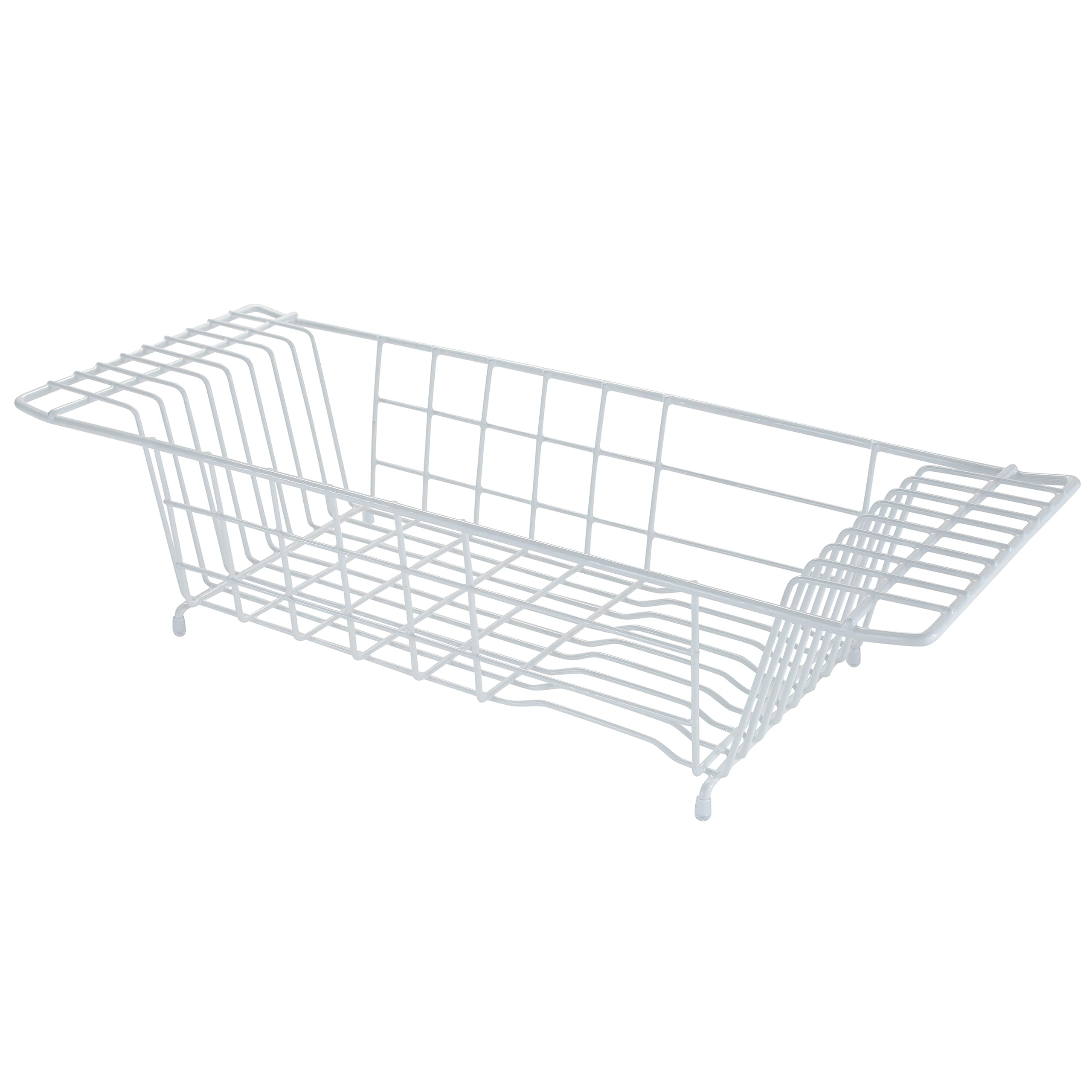 Kitchen Details Sink Dish Drainer Drying Rack | Dimensions: 19.9 x 8 x 5 | Space Saving | Countertop | White