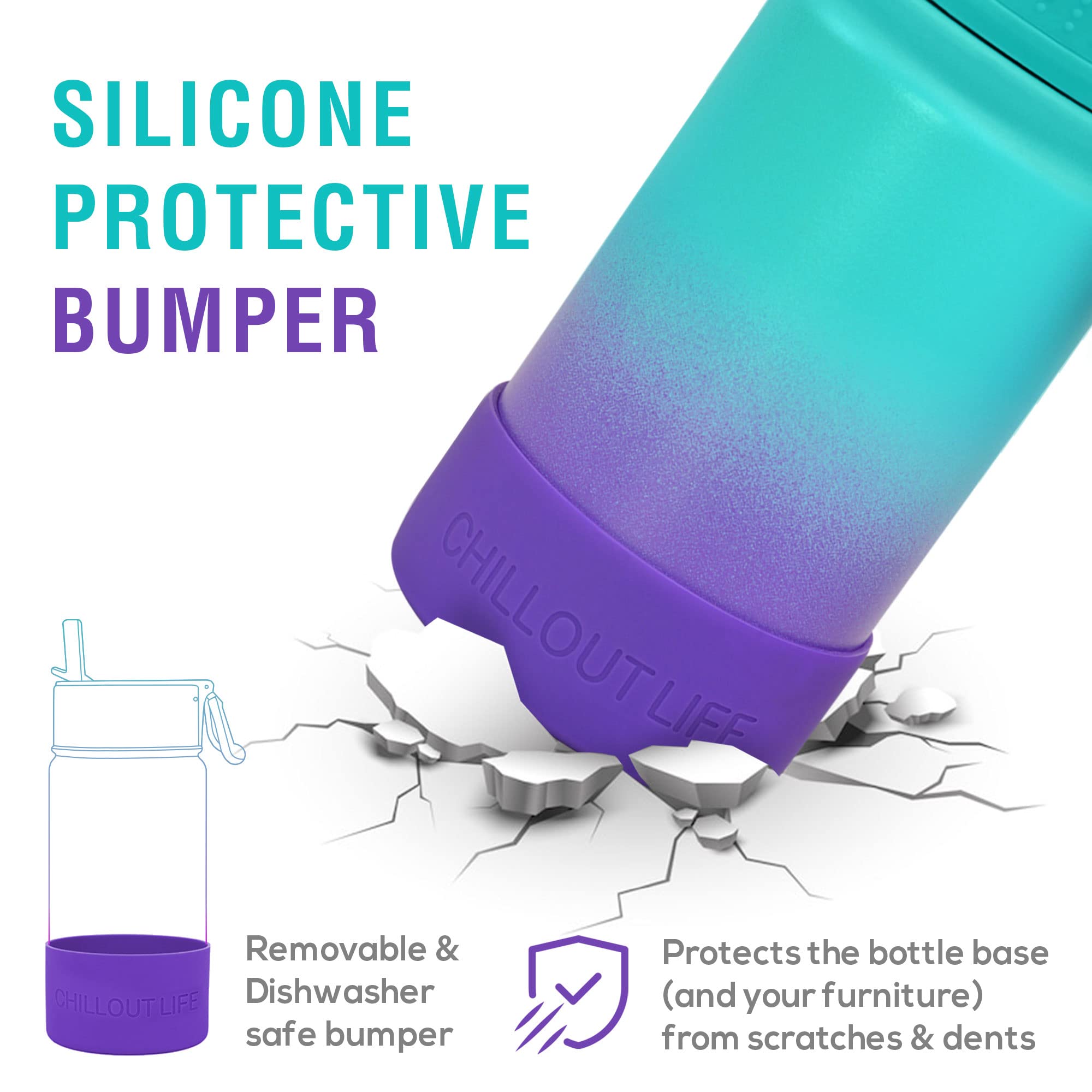 Chillout Life 12 Oz Kids Insulated Water Bottle For School With Straw Lid Leakproof And Cute Waterproof Stickers, Personalized S