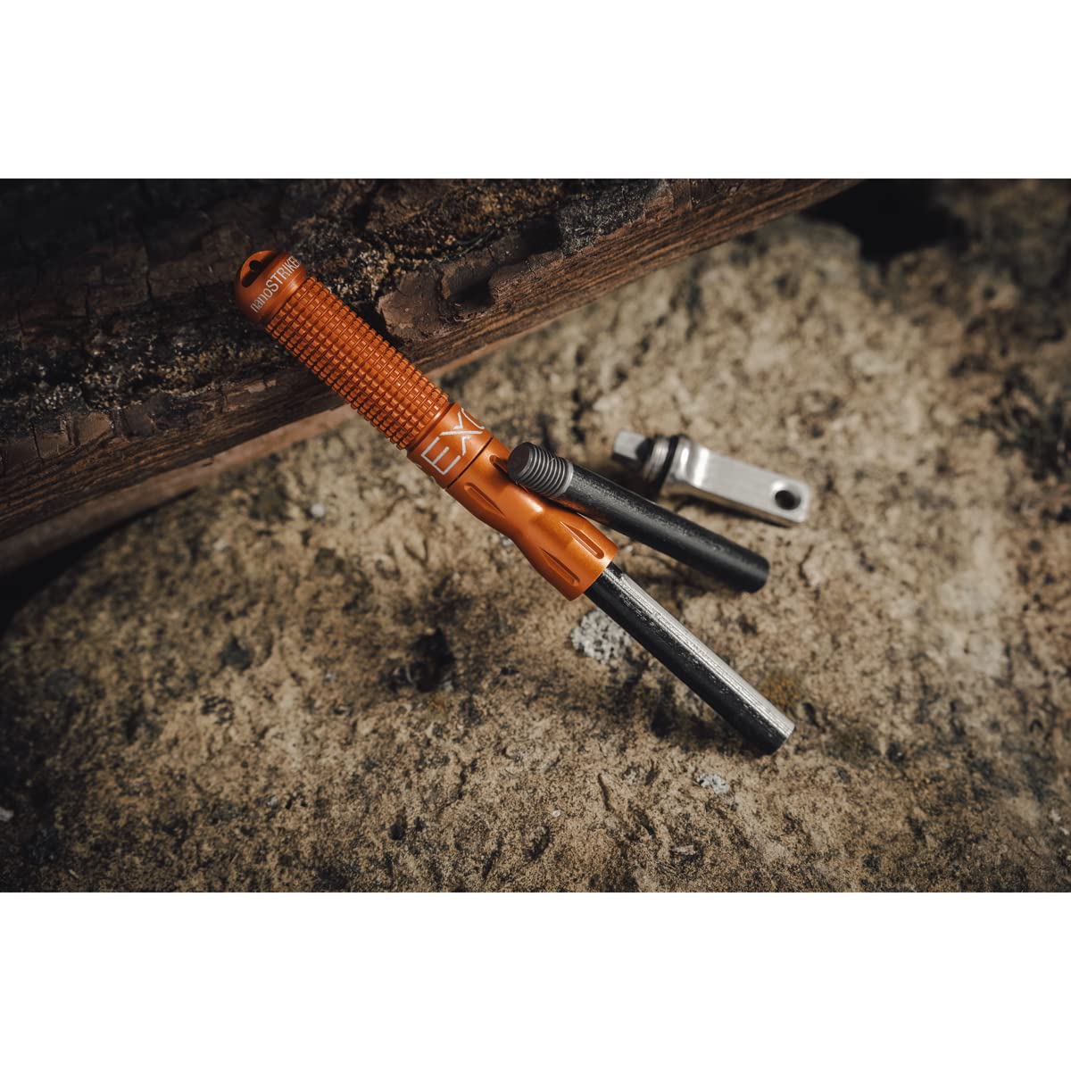 Exotac nanoSTRIKER XL Self Contained Ferrocerium Fire-Starter with Stainless Steel and Tungsten Carbide Striker  Waterproof 1/4 in. Ferro Rod Produces Up To 3 000 Fire-Starting Strikes