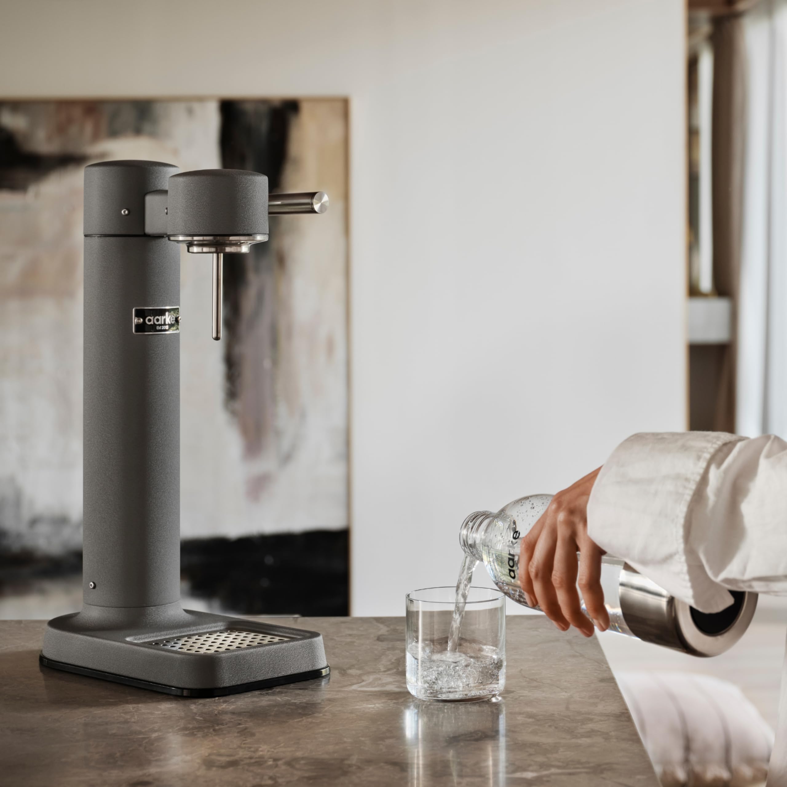 Aarke Carbonator Lll, Sparkling & Carbonation Water Machine, Stainless Steel With Pet Bpa-Free Reusable Bottle Volume 800 Ml (Ma