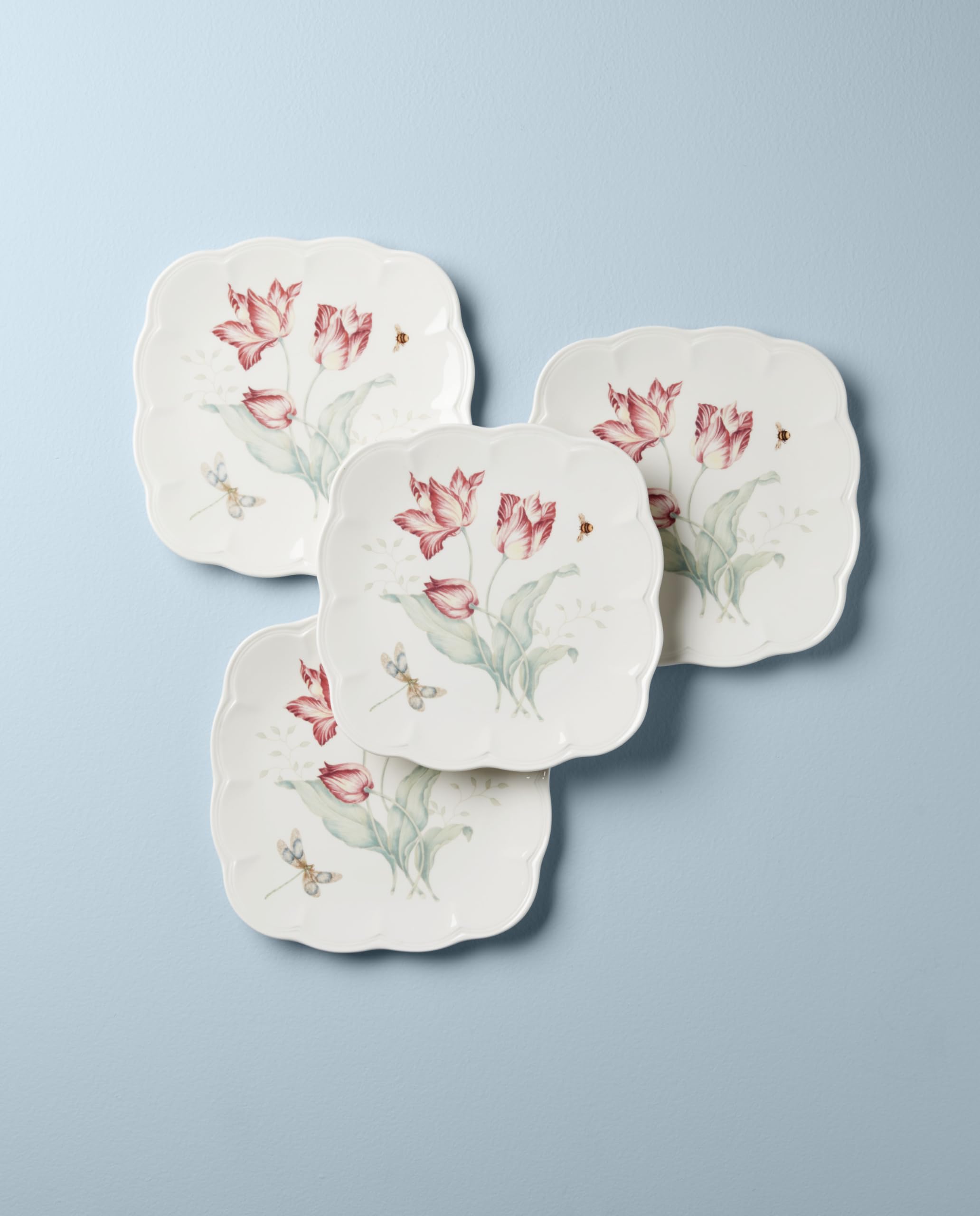 Lenox Butterfly Meadow Square 4Pc Accent Plates, 4 Count, Multi