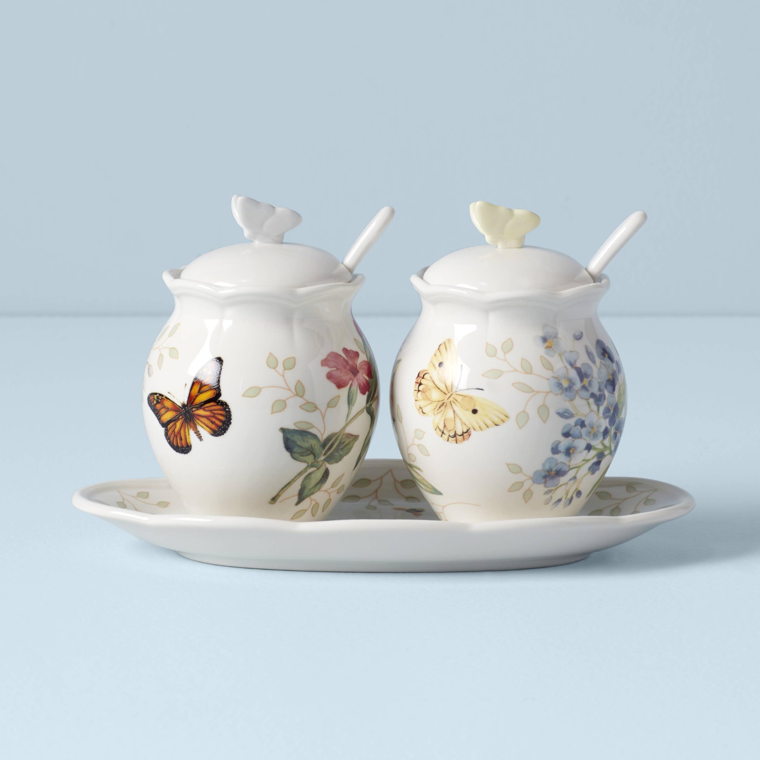 Lenox Butterfly Meadow 7-Piece Condiment Set, White -
