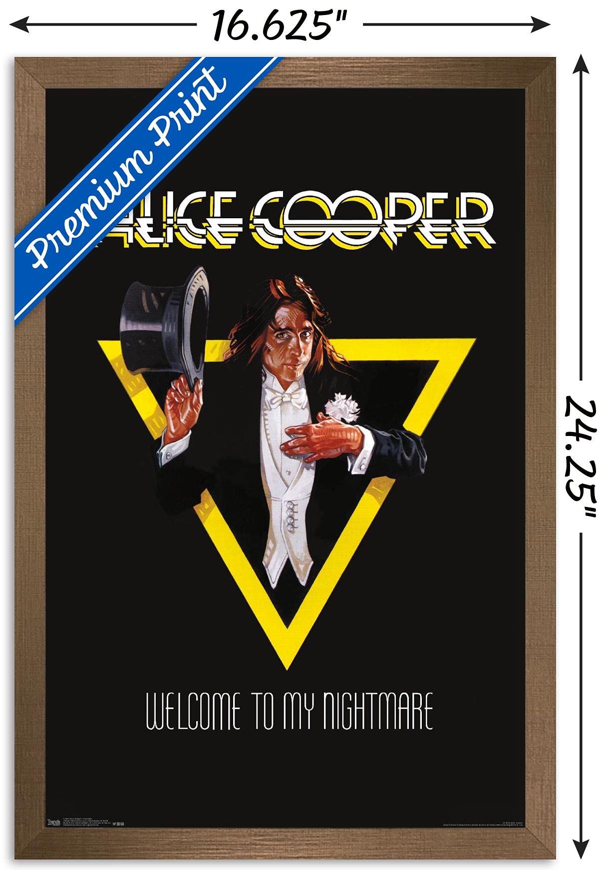 Trends International Alice Cooper - Welcome Wall Poster, 14.725'' X 22.375'', Bronze Framed Version