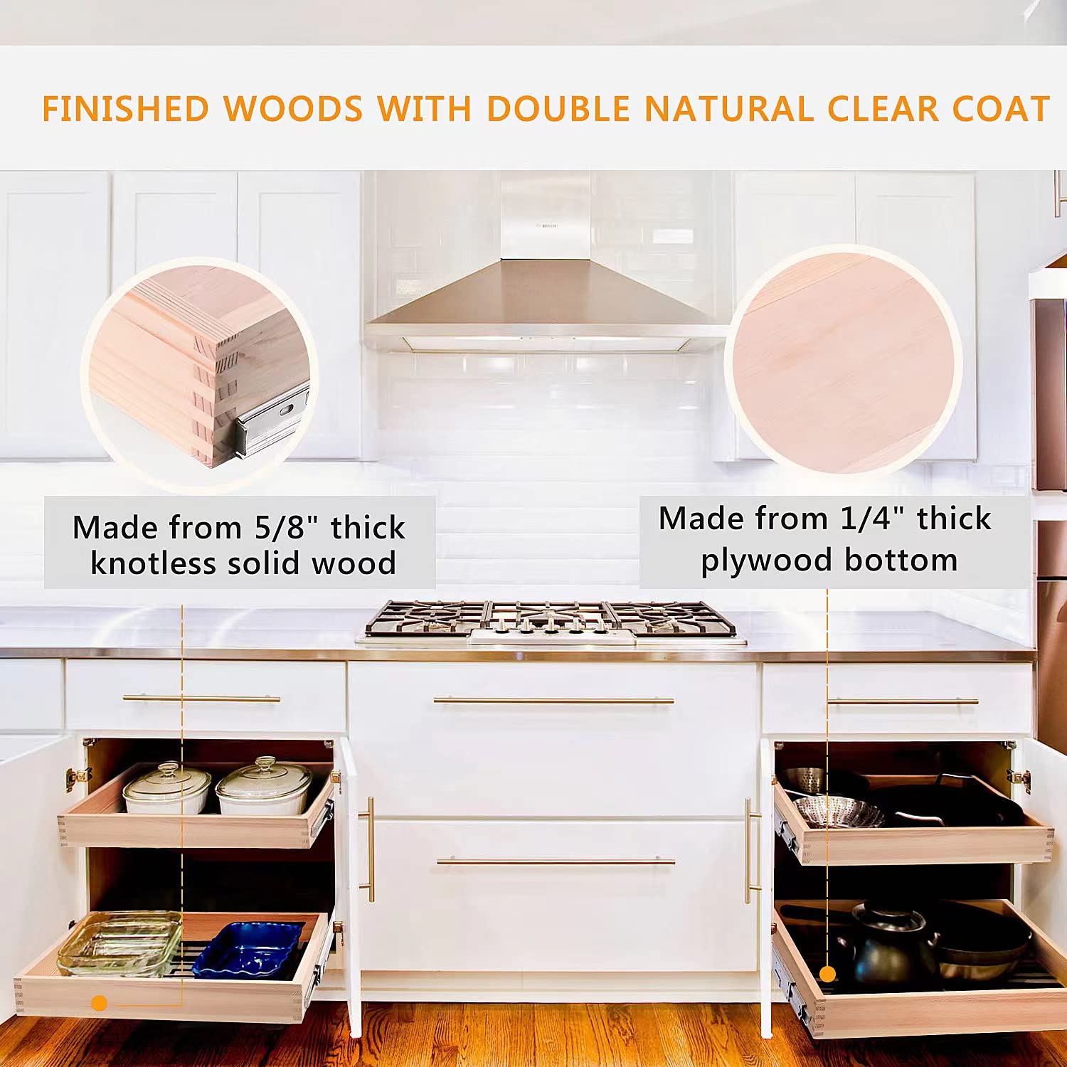 Mulush Pull Out Cabinet Drawer, 20   W X 21   D Soft Close Slide Out Wood Drawer Storage Organizer For Kitchen, Requires At Leas