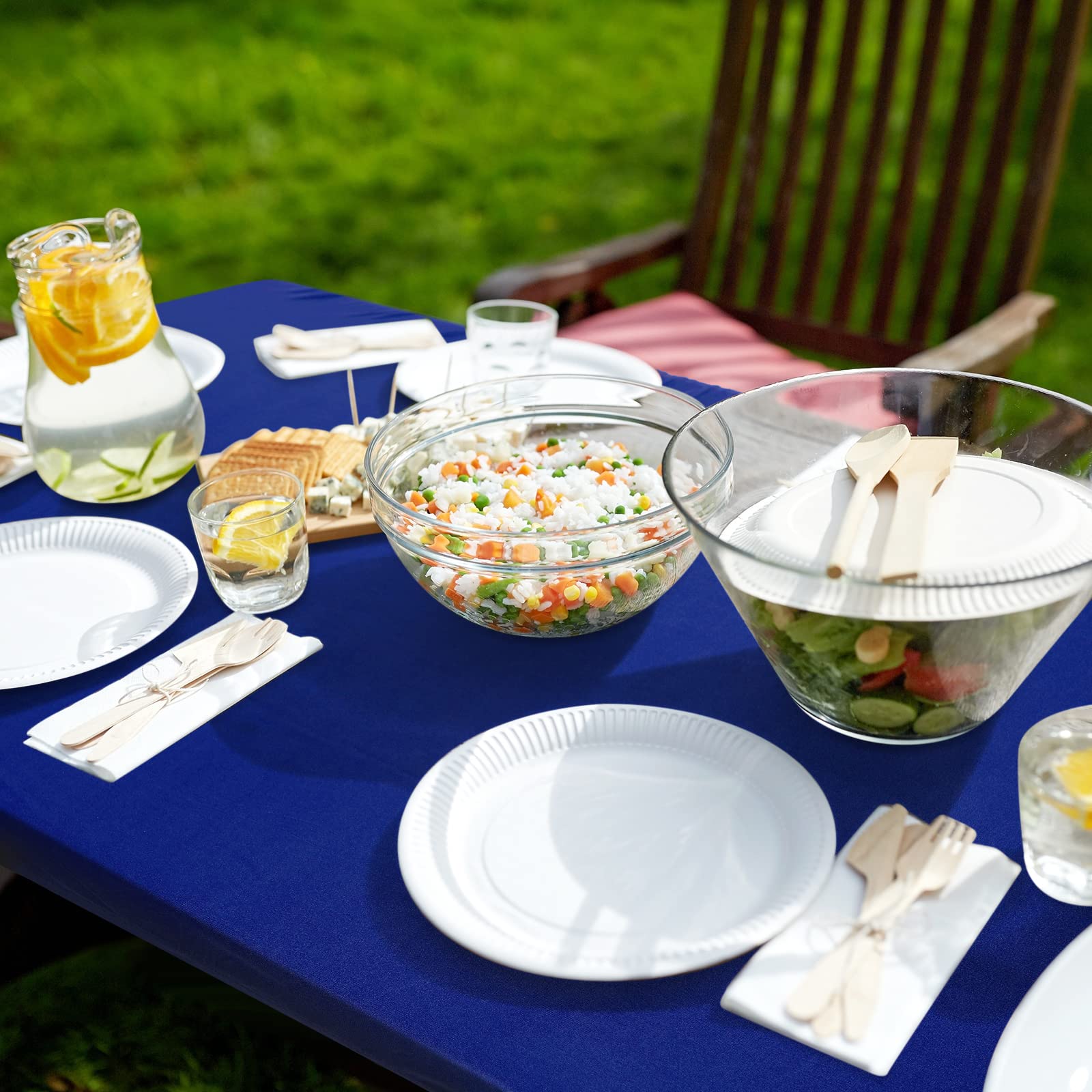 Chengu Spandex Tablecloth Fitted Stretch Tablecloth Elastic Fitted Picnic Table Cover Washable Folding Table Cover Rectangle Pol