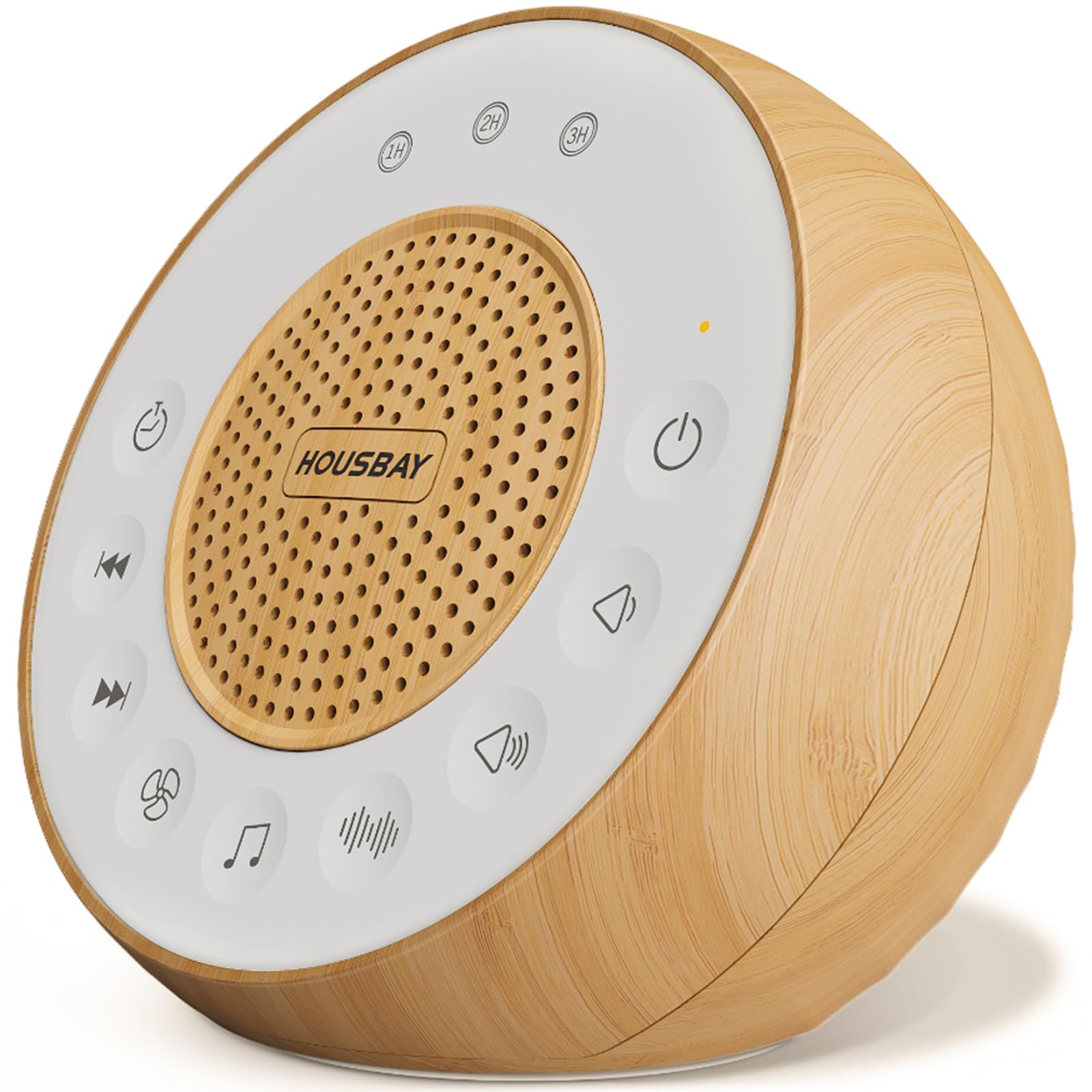 Housbay White Noise Sound Machine for Sleeping, 31 Soothing Sounds, Small Sleep Machine for Adults, Wood Grain Design for Bedroo