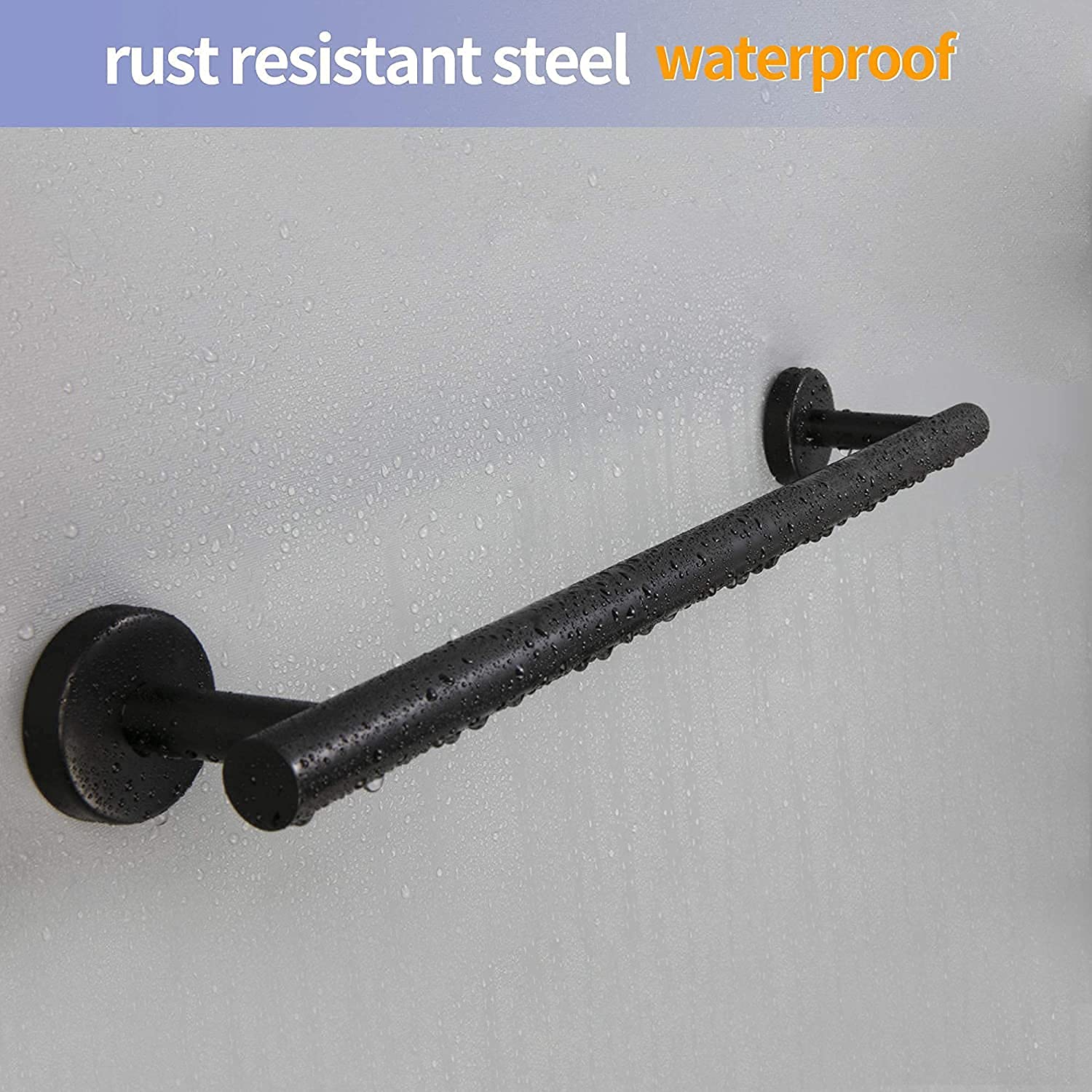Cilee 2 Pieces Matte Black Bathroom Towel Bar  24 Inch Double Towel Racks Bathroom Towel Holder Towel Hanger for Bathroom Stainless Steel Wall Mount