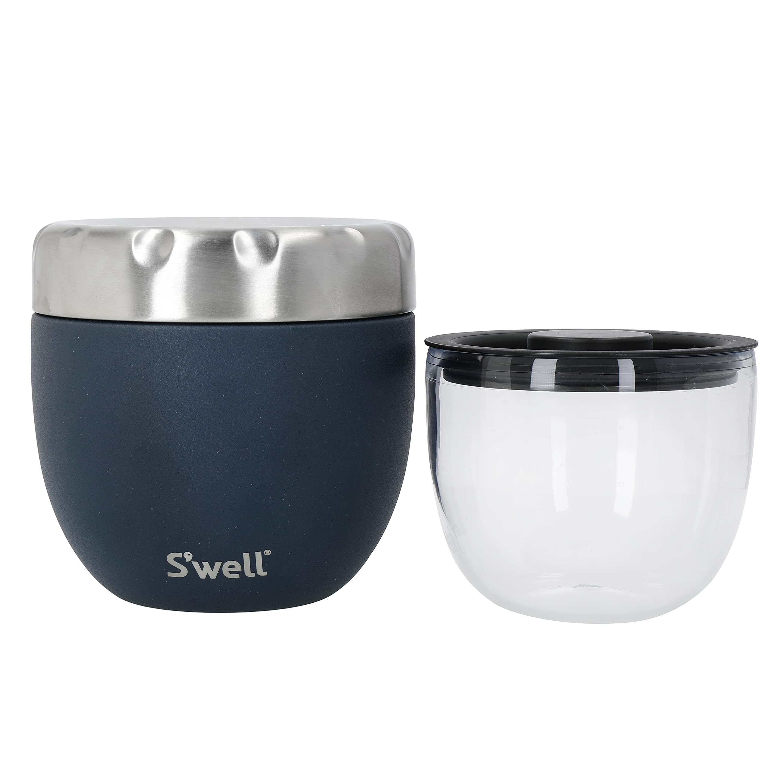 S'Well Stainless Steel Food Bowls - 21.5Oz - Azurite Eats - Triple-Layered Vacuum-Insulated Containers Keeps Food Cold For 11 Ho