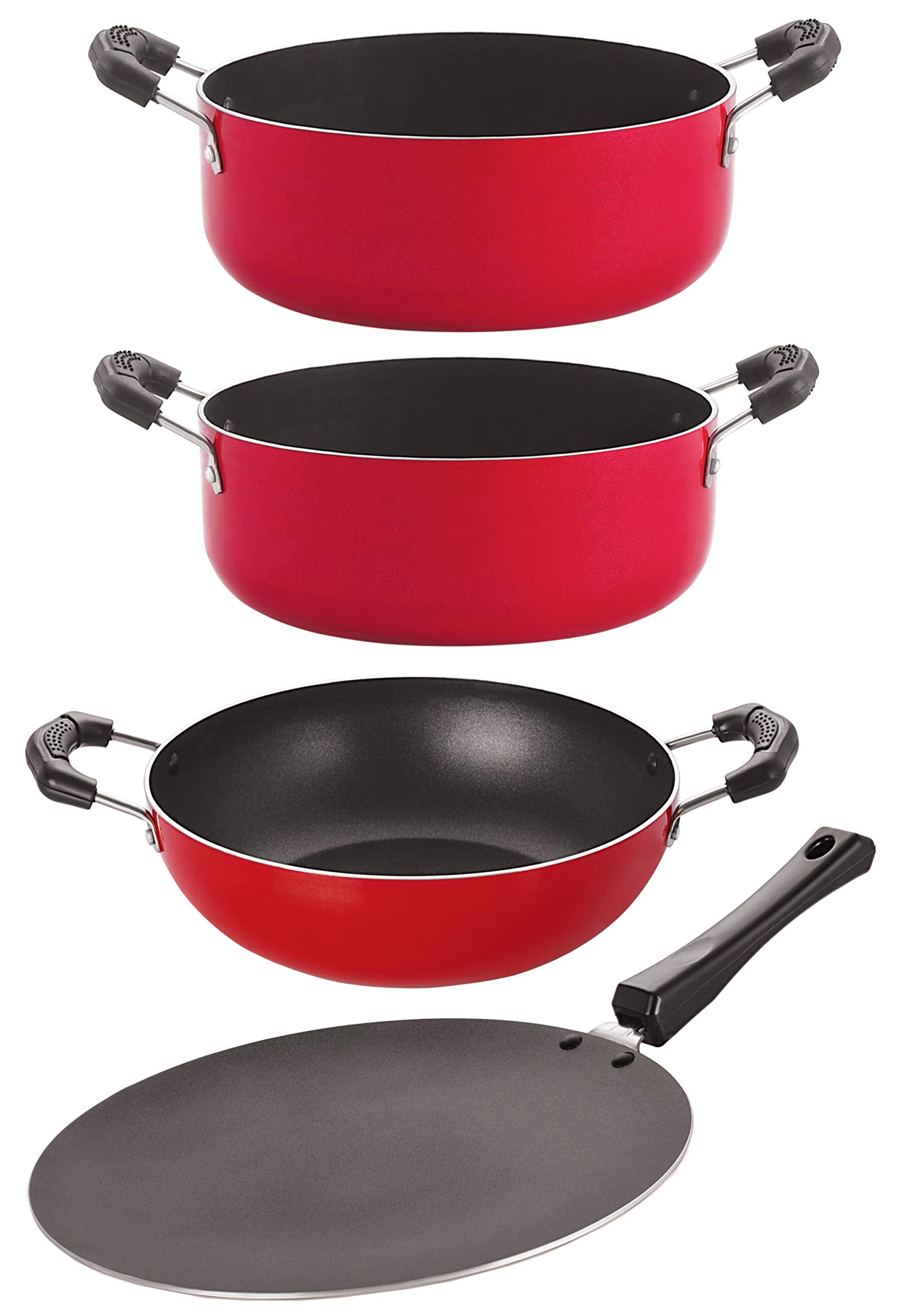 Nirlon Non Stick Cookware Kitchen Cooking Essential Gift Set, Ct12_Kd10_Cs20_Cs24