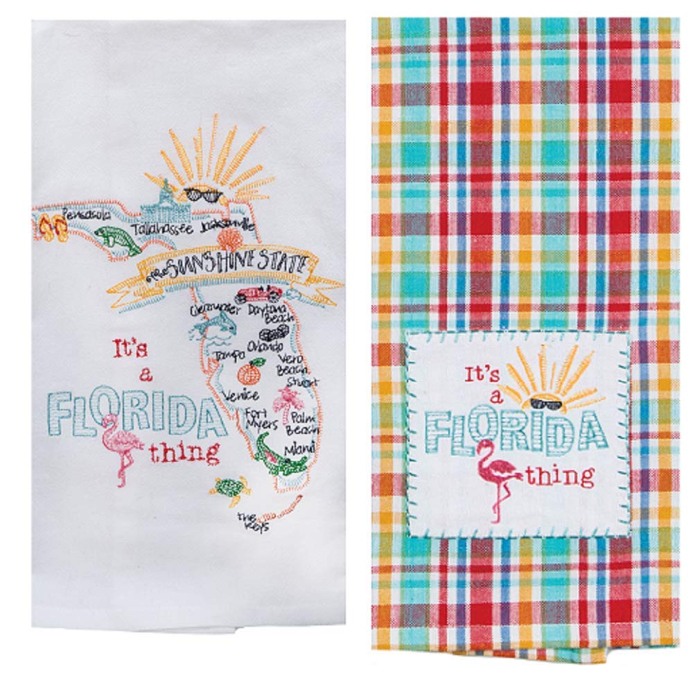 2 Piece Kay Dee Home State Of Florida Embroidered Kitchen Towel Bundle