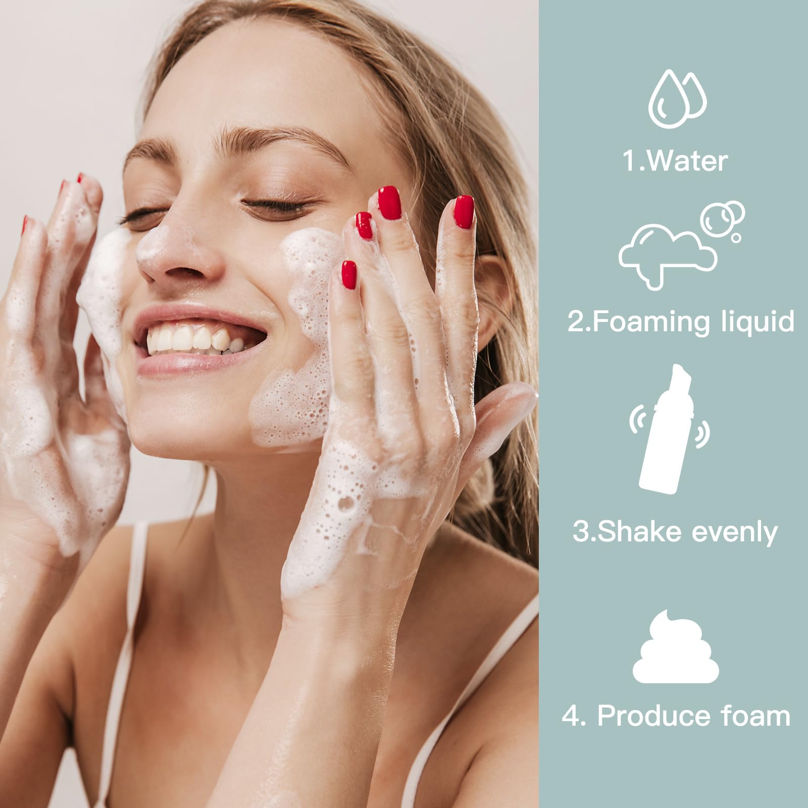 Owlyee Foam Bottles, 2Oz Foaming Pump Dispensers, Empty Travel Soap Mousse Bottle For Lash Cleanser, Shampoo (4Pcs, 60Ml)