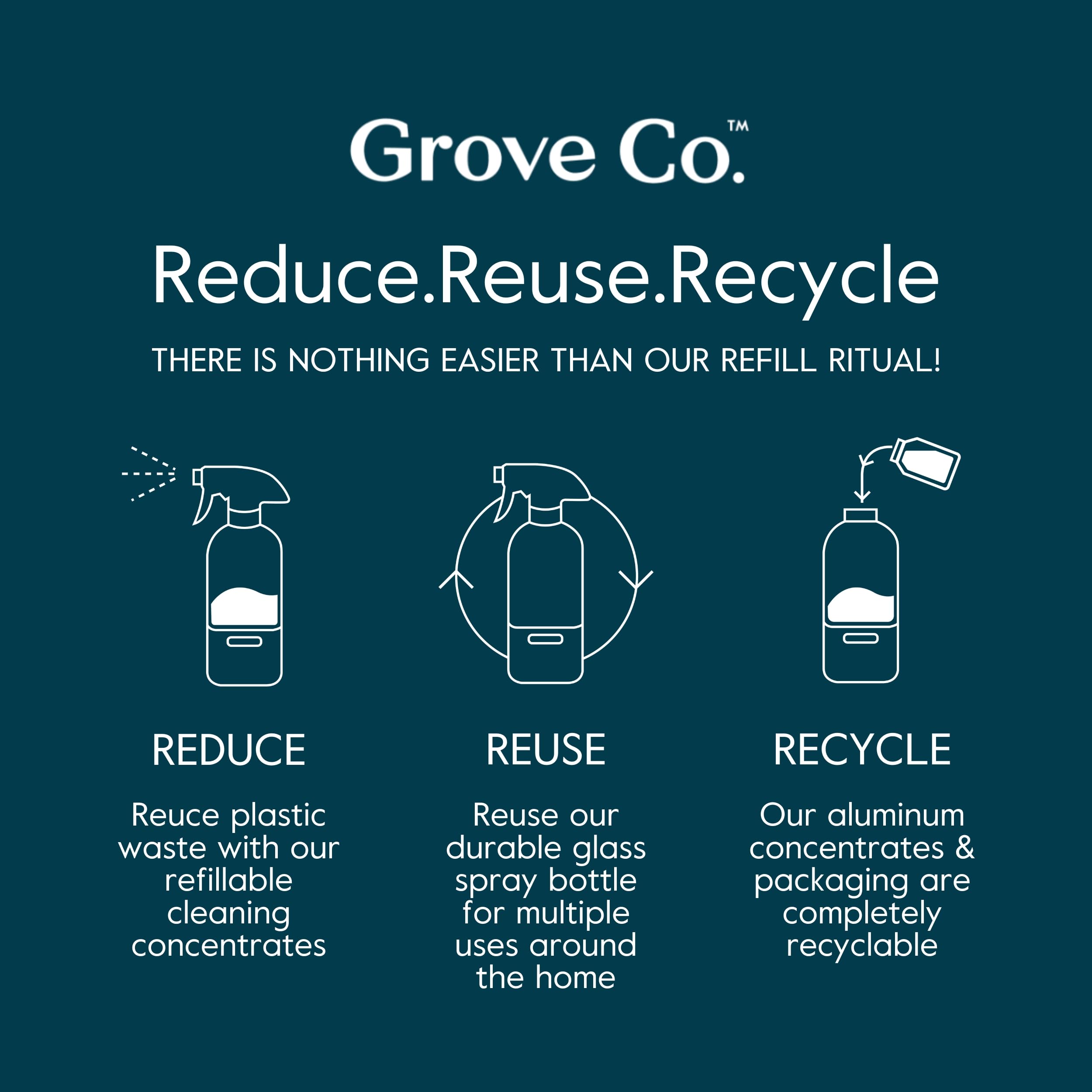 Grove Co. Spray Bottle Set (2 Pack) Refillable 8 Oz Glass Spray Bottles For Room Spray Concentrates, Made Of Lead-Free, Partiall