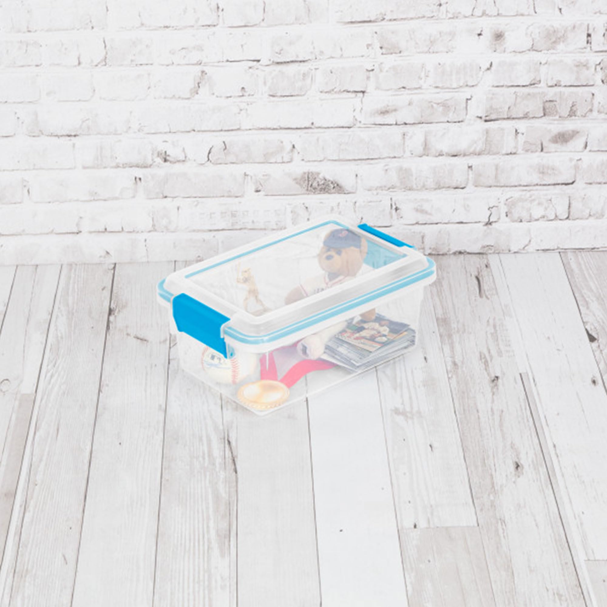 Sterilite Gasket Box, Stackable Storage Bin With Latching Lid, 7.5 Quart, 24 Pack