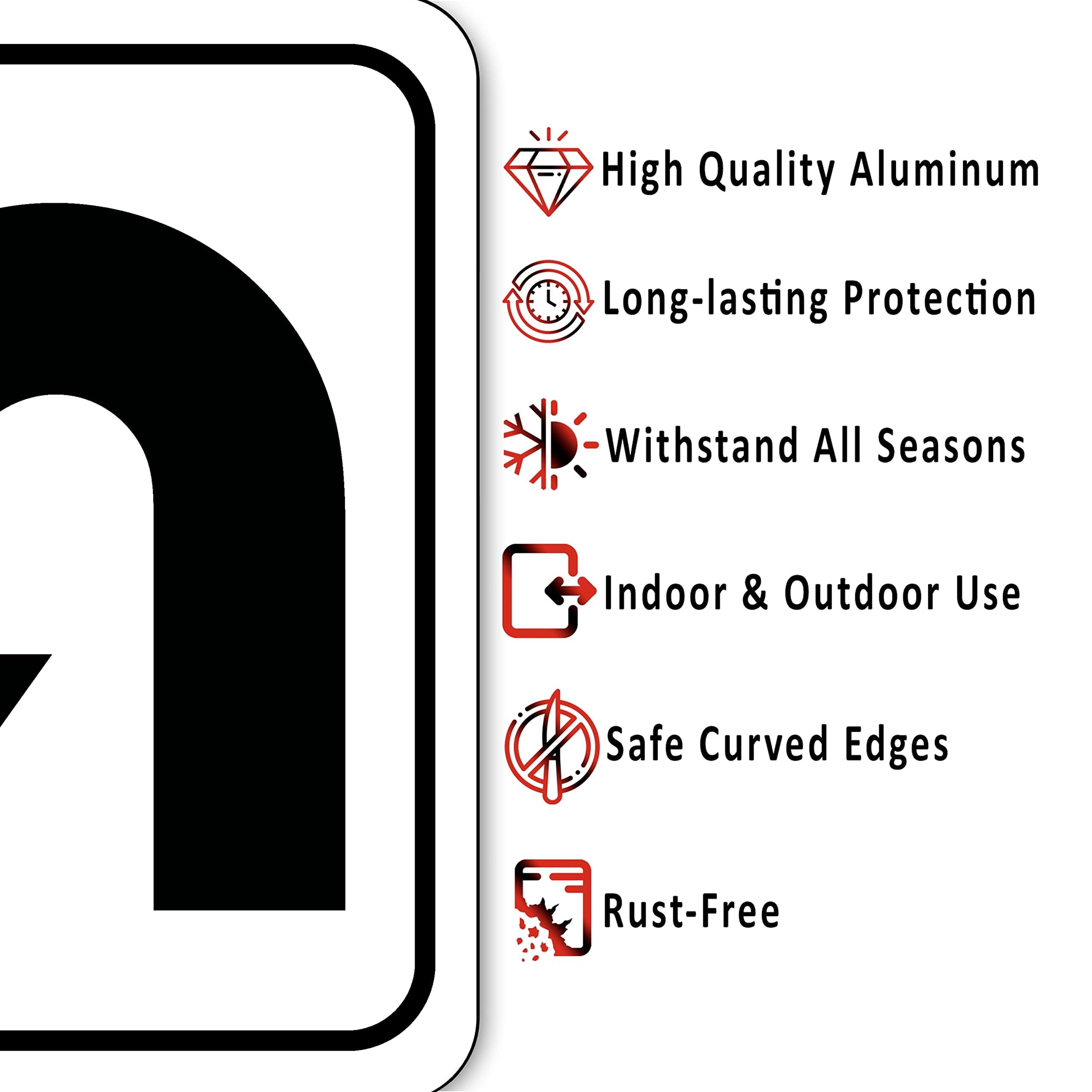 U-Turn Right Arrow Aluminum Composite Outdoor Sign - Street Signs - Road Signs - Right Turn Only Traffic Sign - Personalized Sig