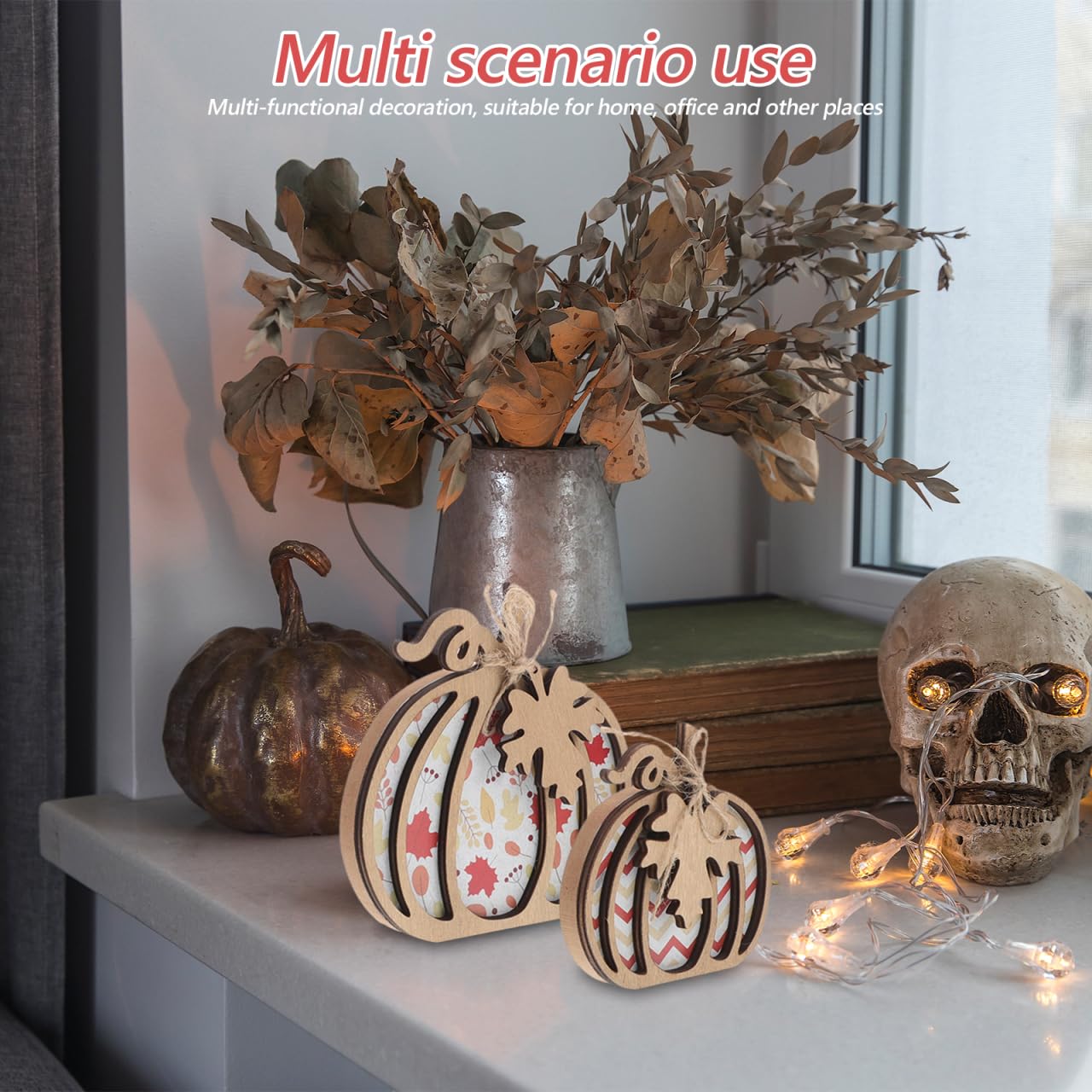 Fall Wooden Pumpkin Hanging Sign: 1 Set Autumn Wall Table Signs Decor for Home Thanksgiving Farmhouse Living Room Harvest