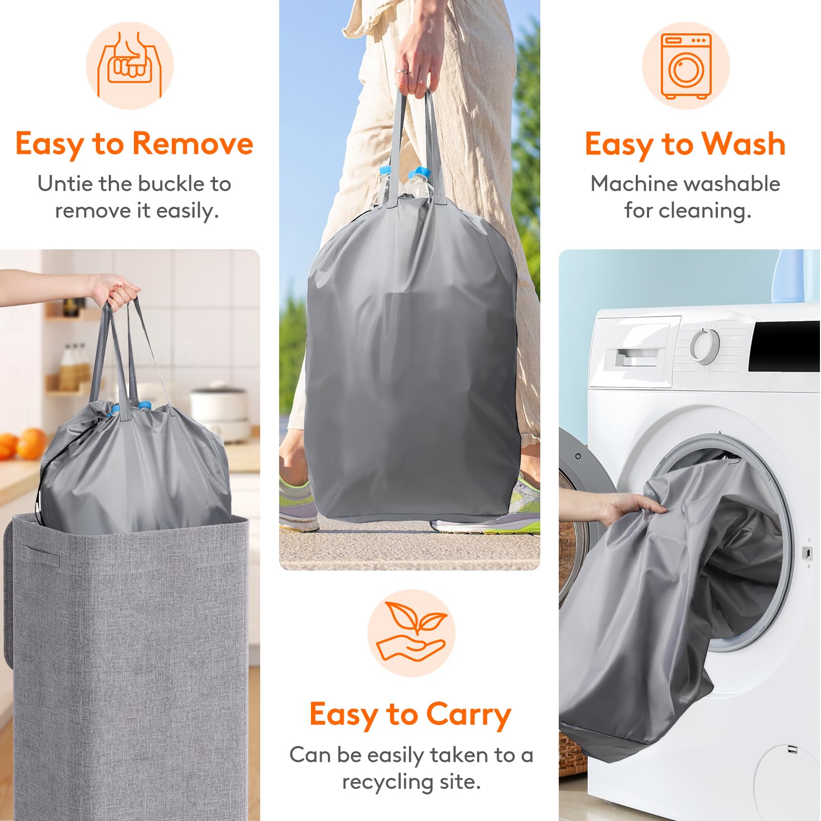 Lifewit 100L Recycling Bin For Kitchen, Large 26 Gallon Recycle Bin With Lid And Reusable Inner Bag, Tall Indoor Home Storage Ca