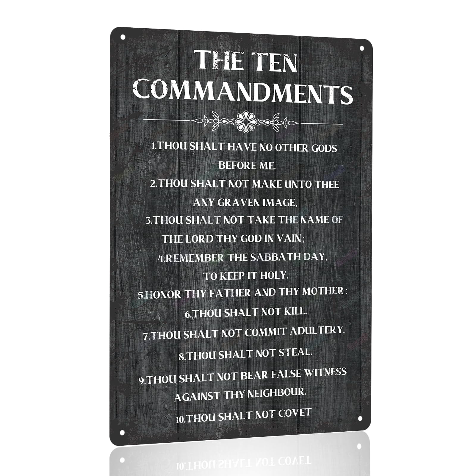 The Ten Commandments Thou Shalt Have No Other Gods Before Me Metal Hanging Sign Inspirational Signs Gift Farmhouse Rustic Wall A