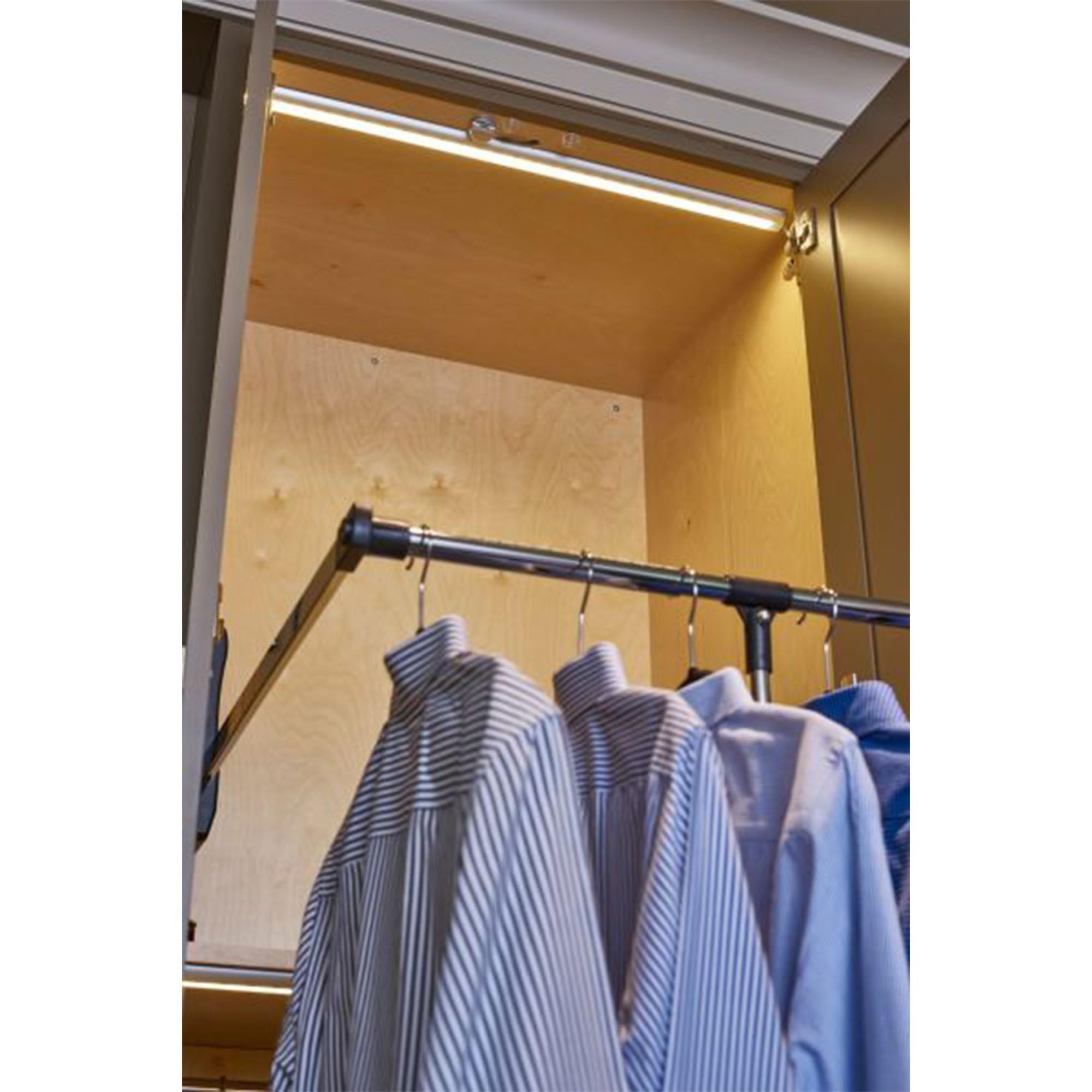 Rev-A-Shelf 26''-35'' Pull Down Adjustable Side Mounted Closet Rod For Kitchen/Bathroom Cabinets W/Telescoping Handle & Hardware