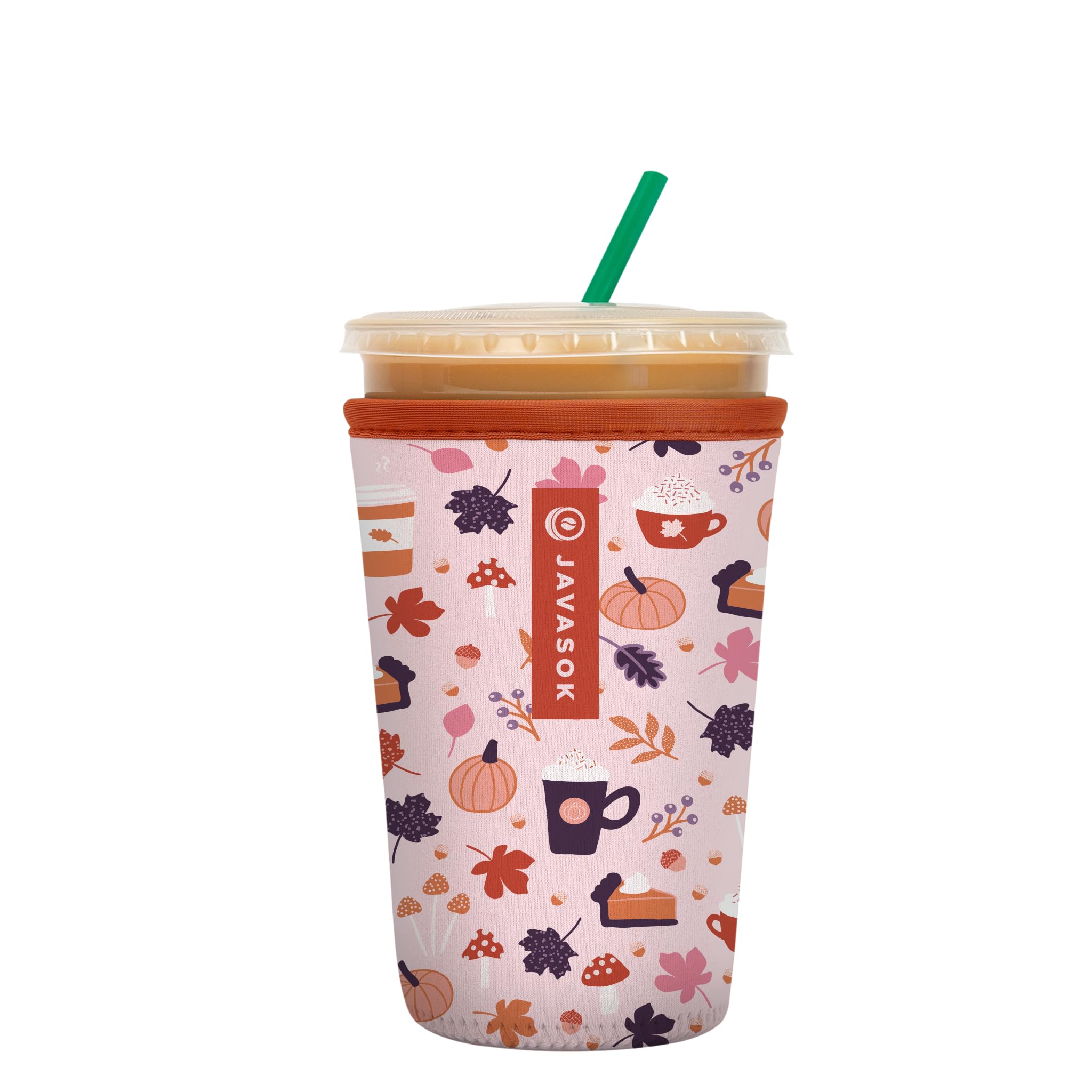 Sok It Java Sok Iced Coffee & Cold Soda Insulated Neoprene Cup Sleeve (PSL, Medium: 22-28oz)